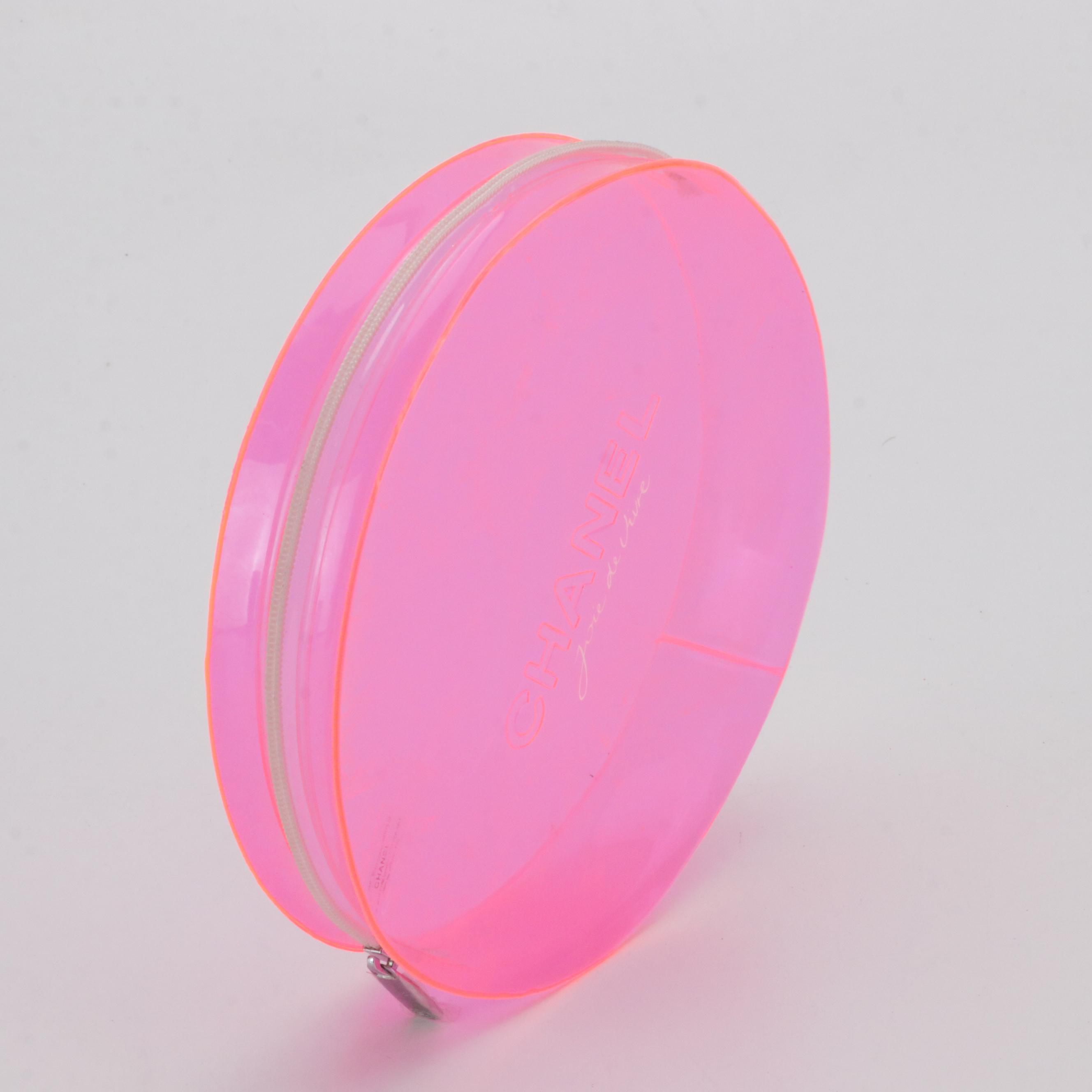 Chanel Beauté "Joie de Vivre" Cosmetic Pouch in Fluorescent Pink with Box