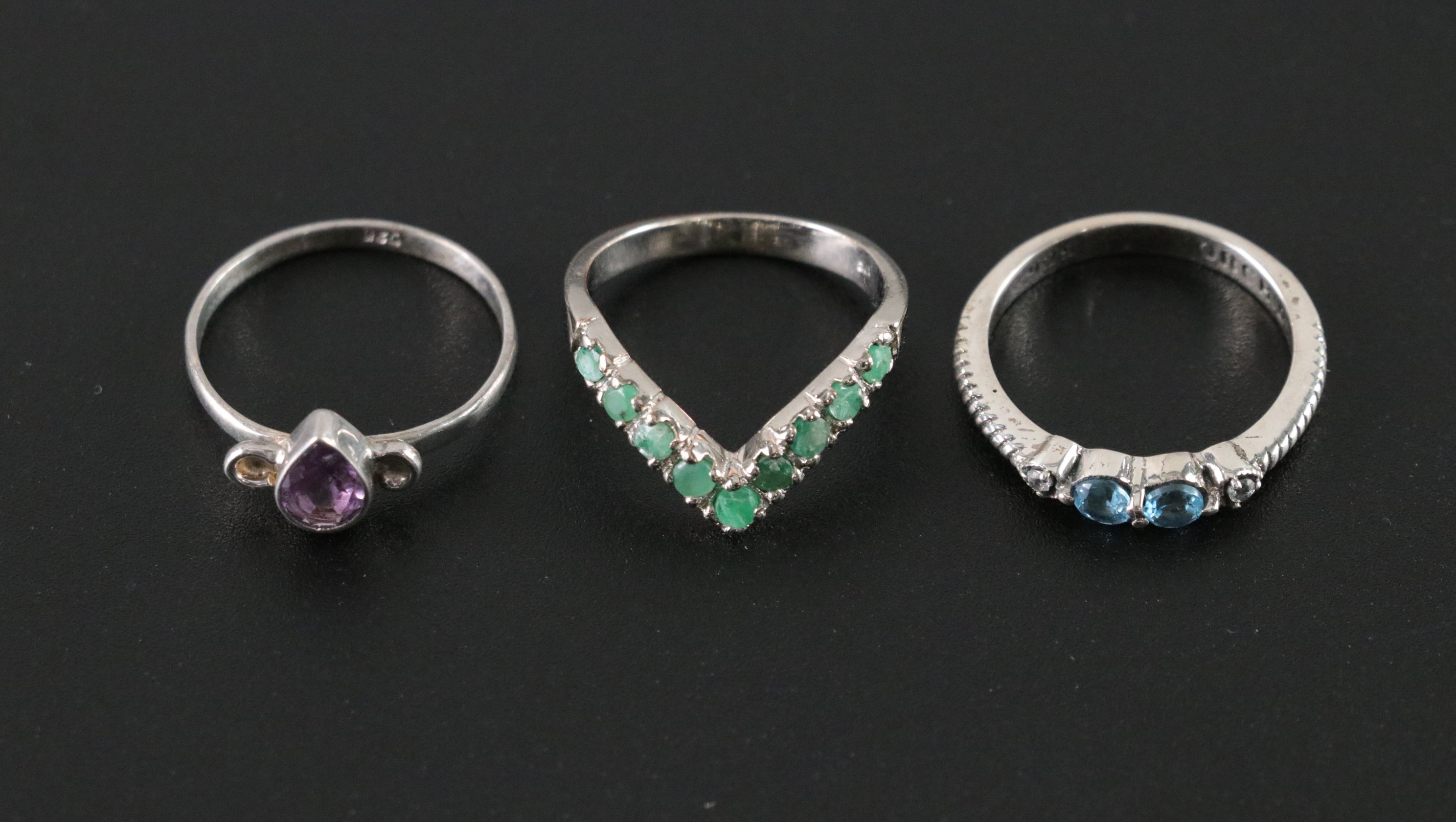 14 Assorted Sterling Silver Rings, Necklaces and Earrings