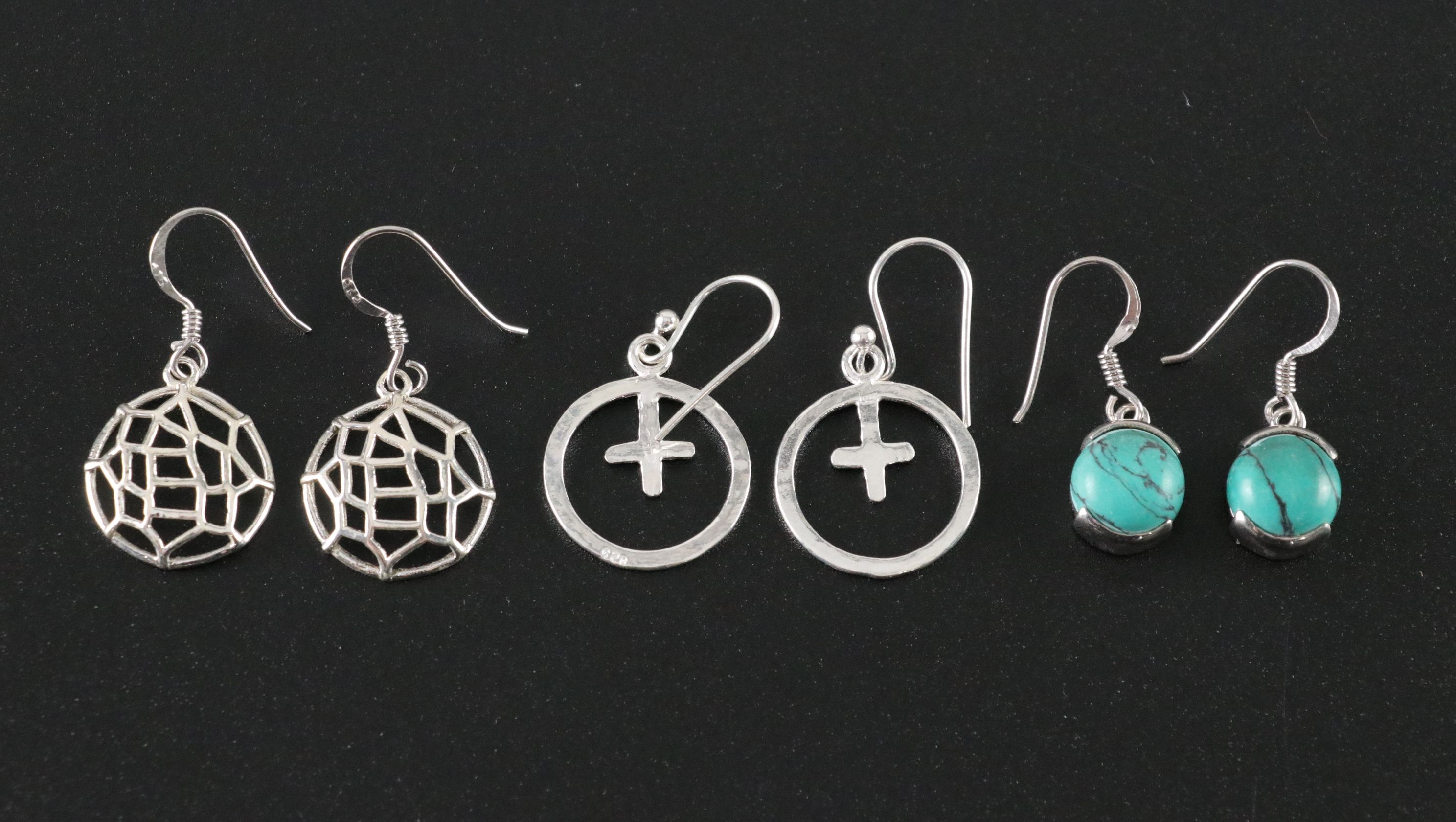 14 Assorted Sterling Silver Rings, Necklaces and Earrings