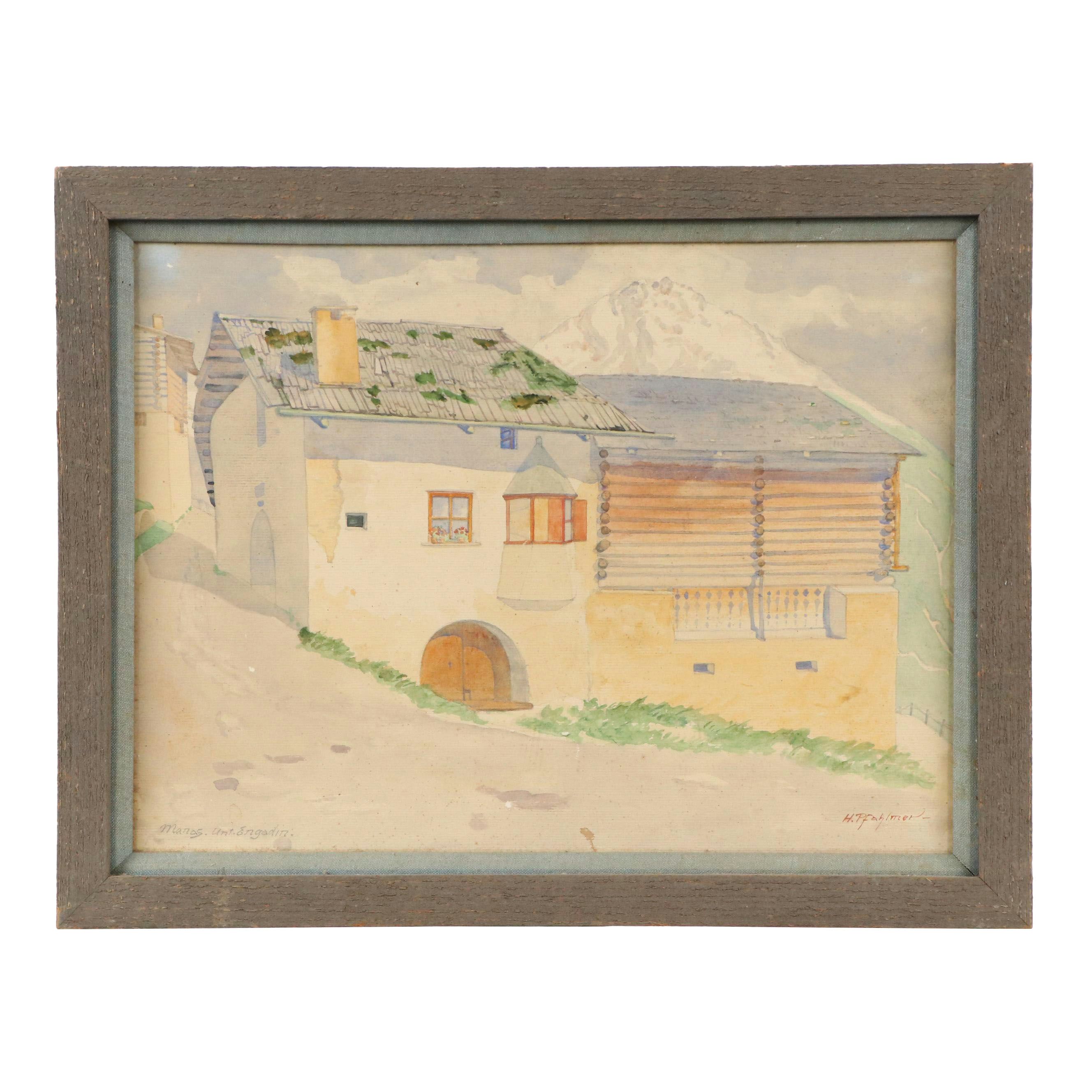 Hugo Wilhelm Pfahlmer "Manas Unt Engadin," Early 20th Century
