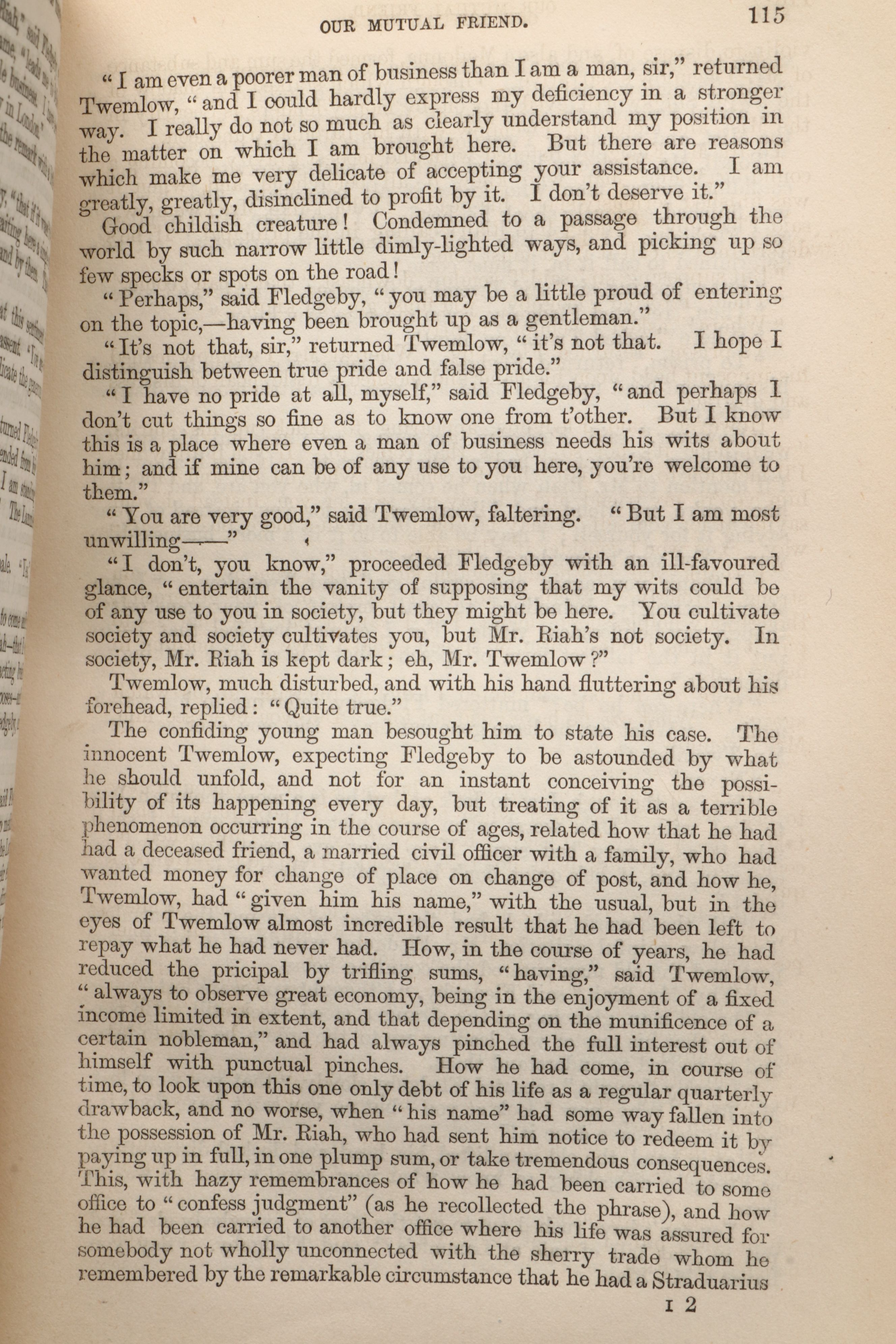 First Edition "Our Mutual Friend" Two-Volume Set by Charles Dickens, 1865