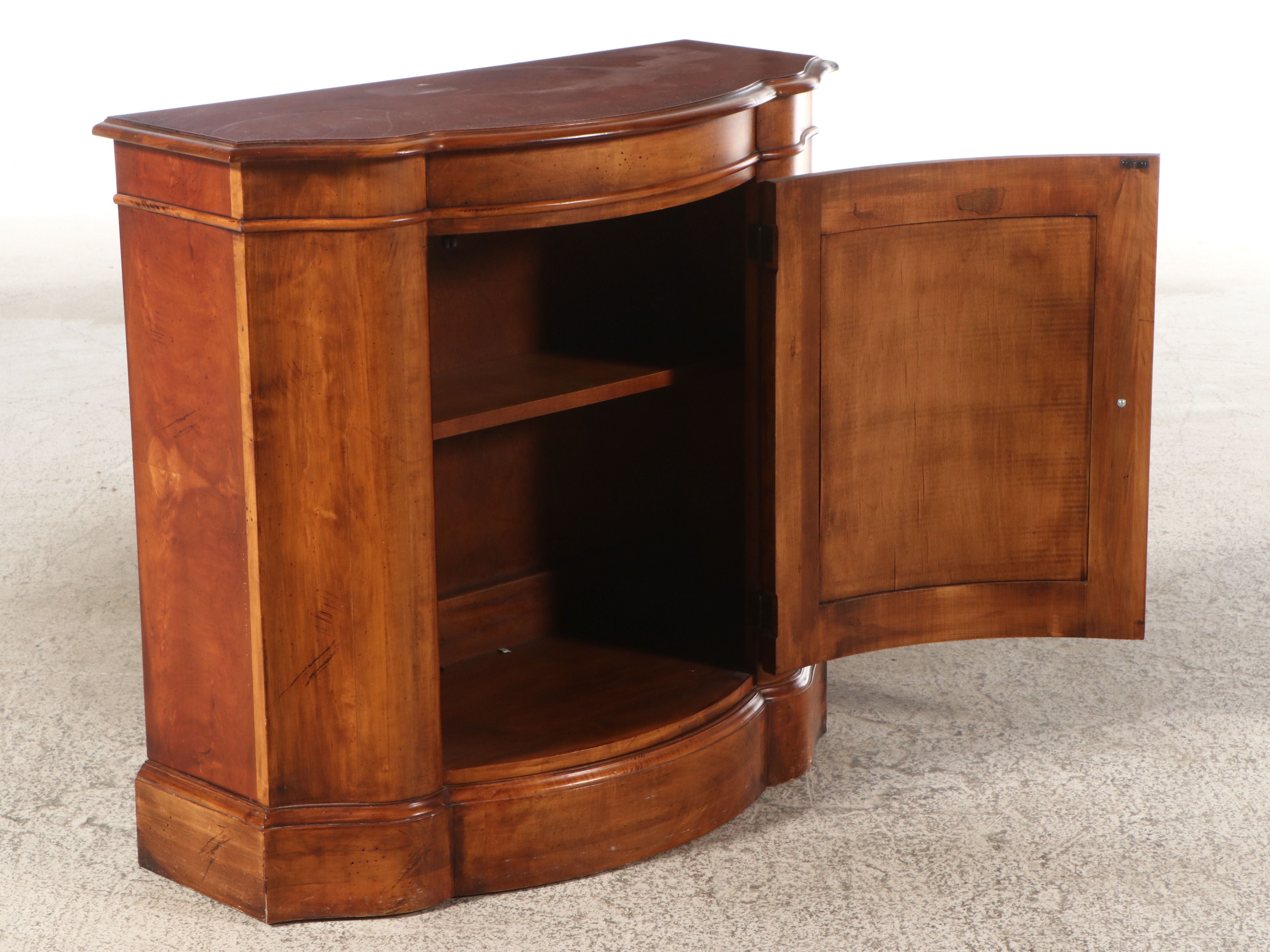 Neoclassical Style Wooden Demilune Cabinet