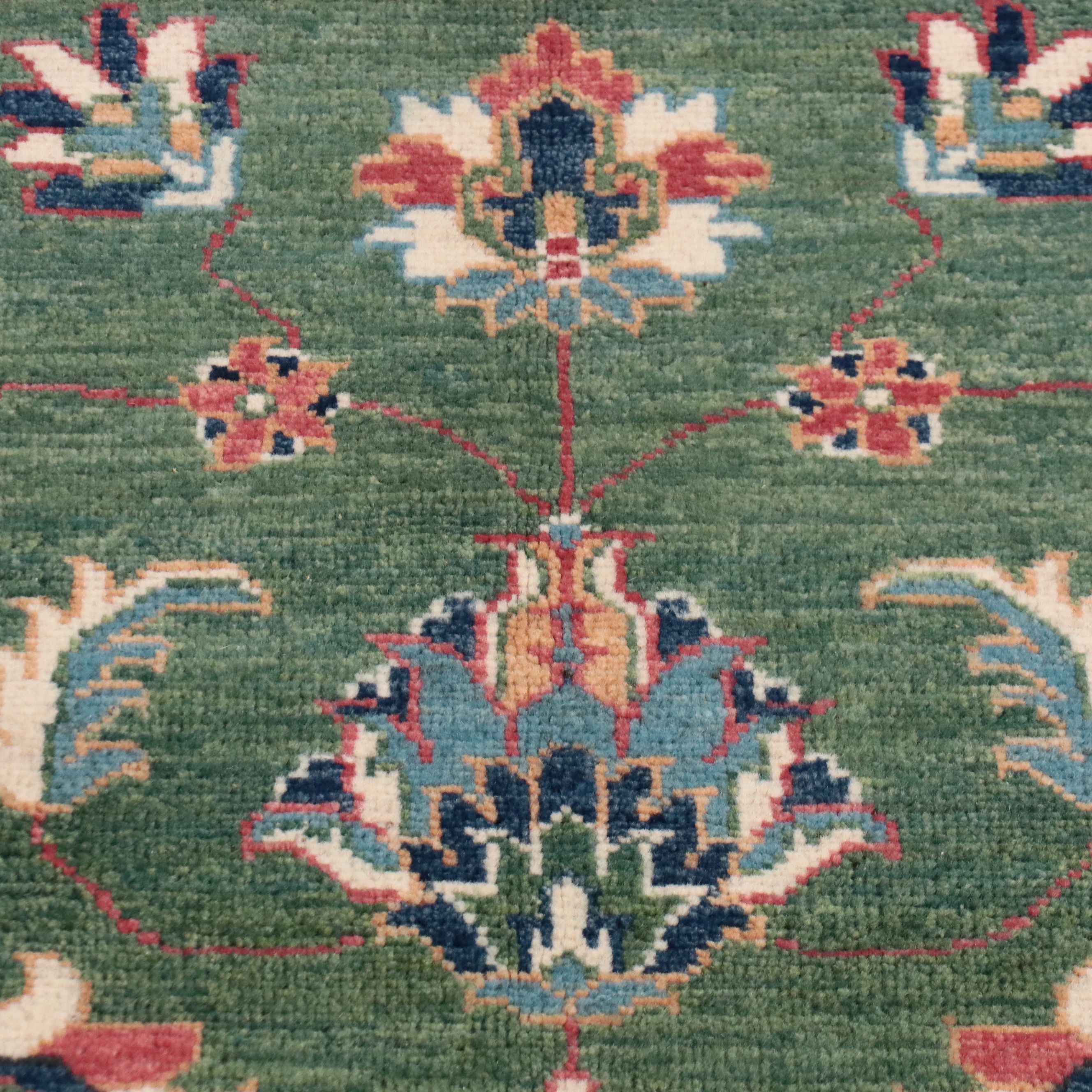3'11 x 6' Hand-Knotted Pakistani Kazak Area Rug