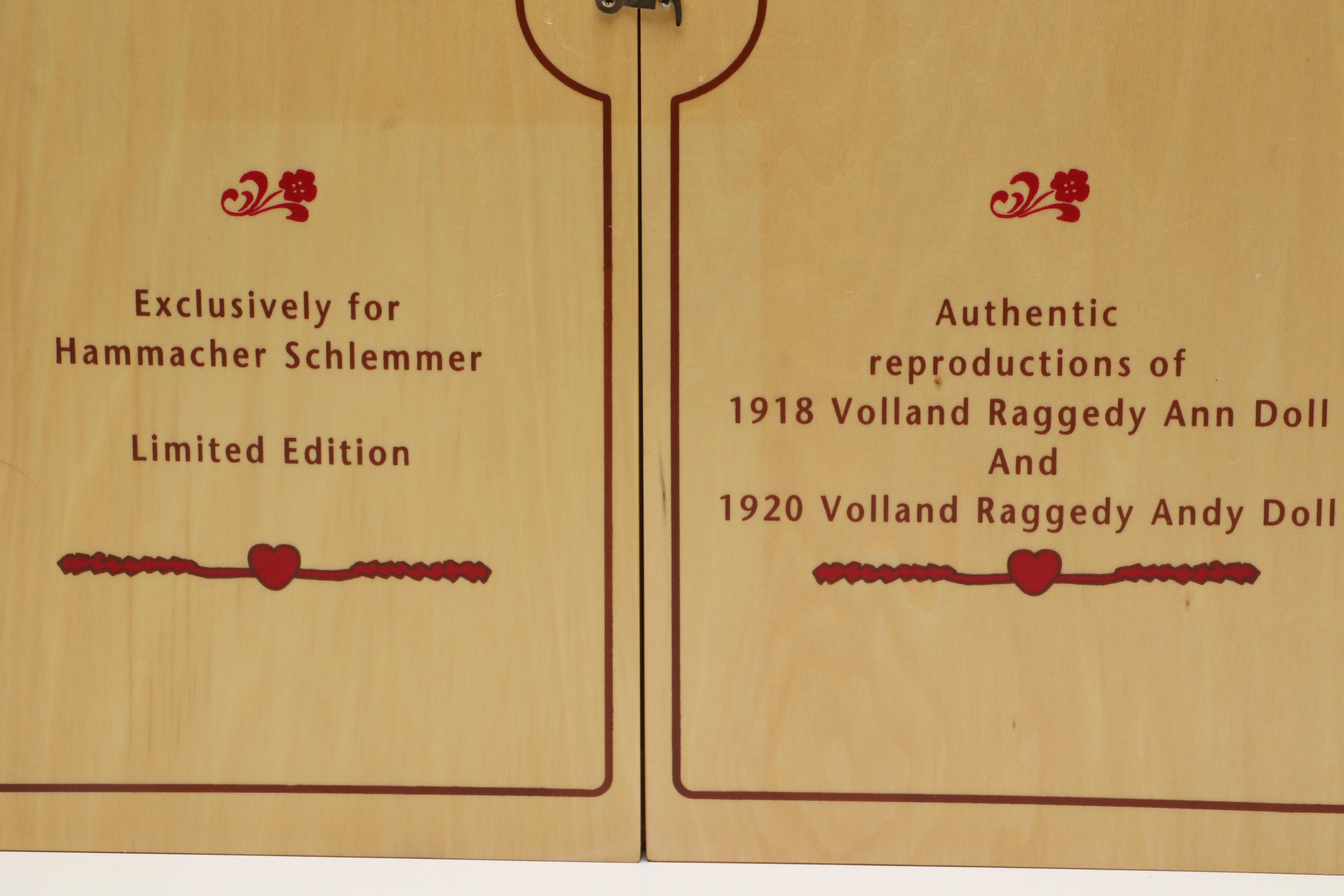 Reproduction Volland Raggedy Ann Dolls with Books