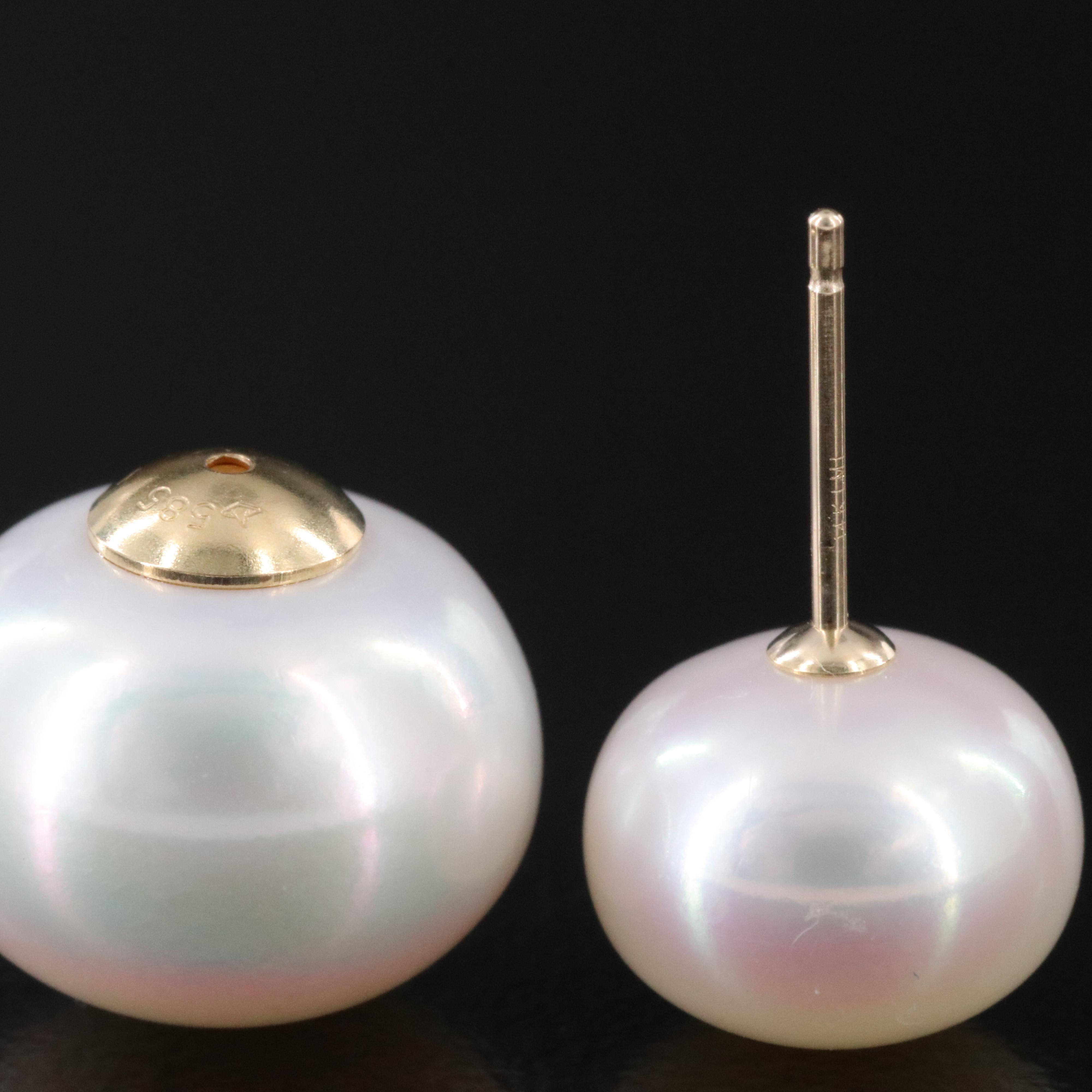 14K Pearl Front-Back Earrings