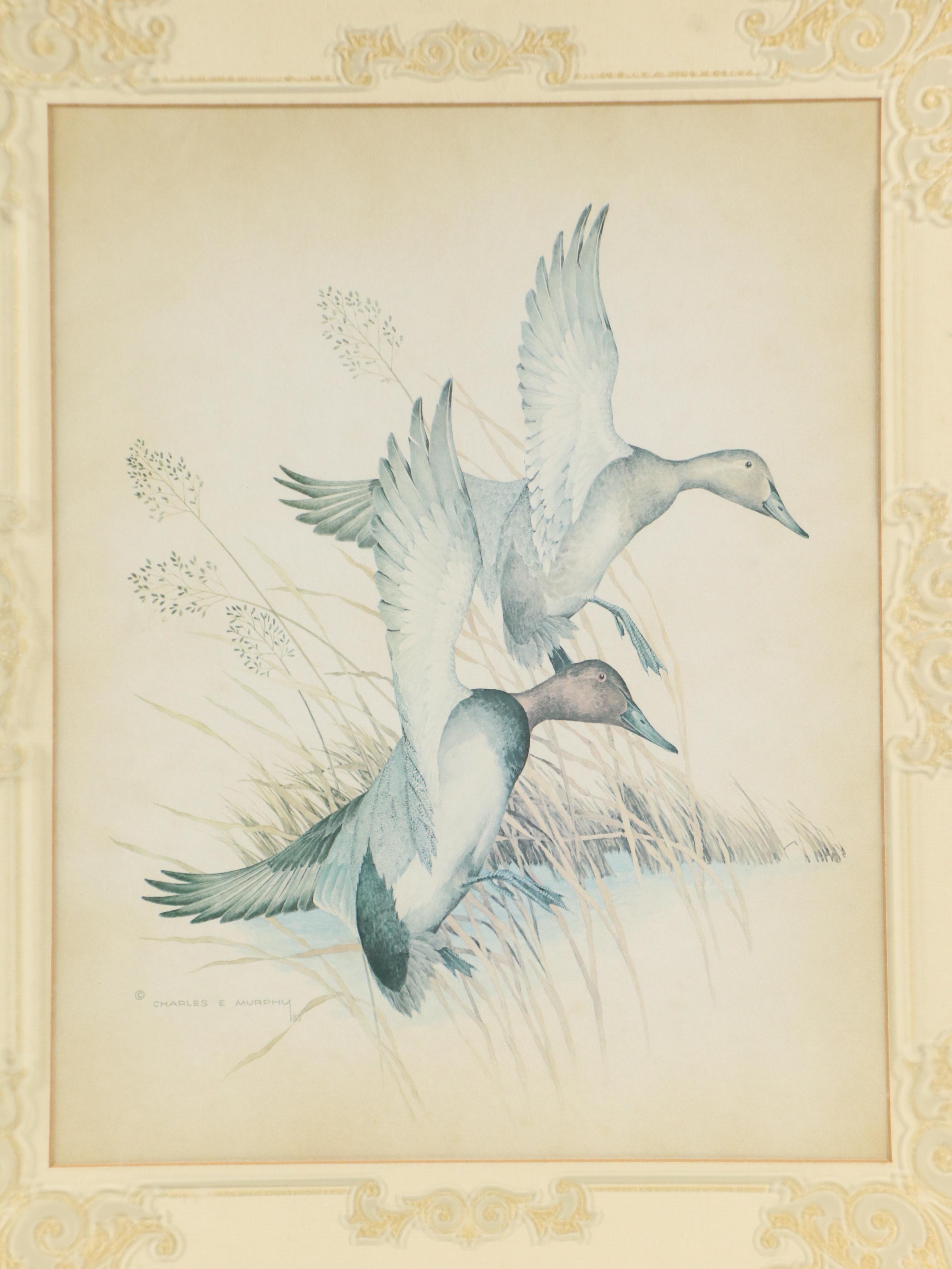 Offset Lithograph After Charles E. Murphy of Flying Ducks, Circa 1980