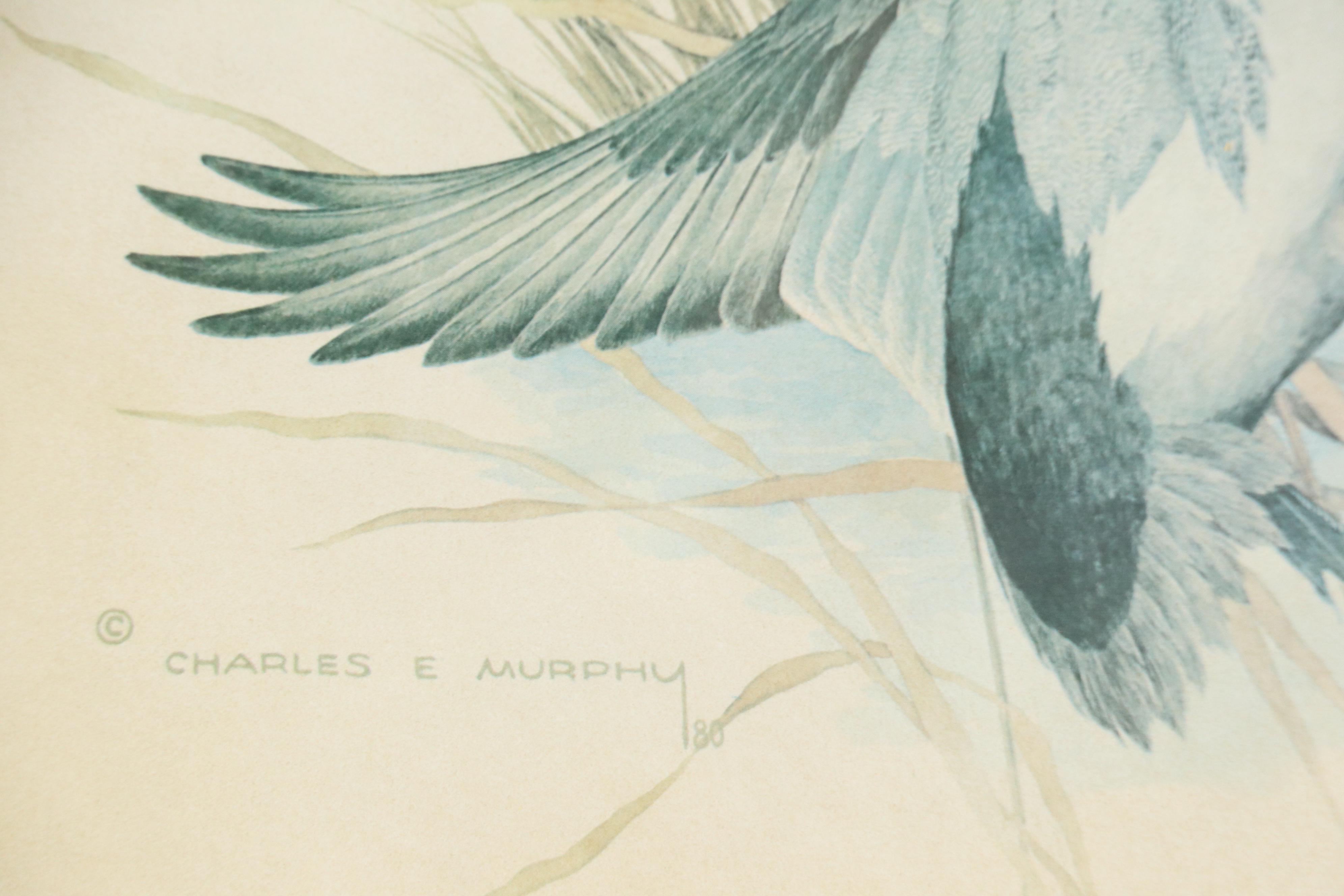 Offset Lithograph After Charles E. Murphy of Flying Ducks, Circa 1980