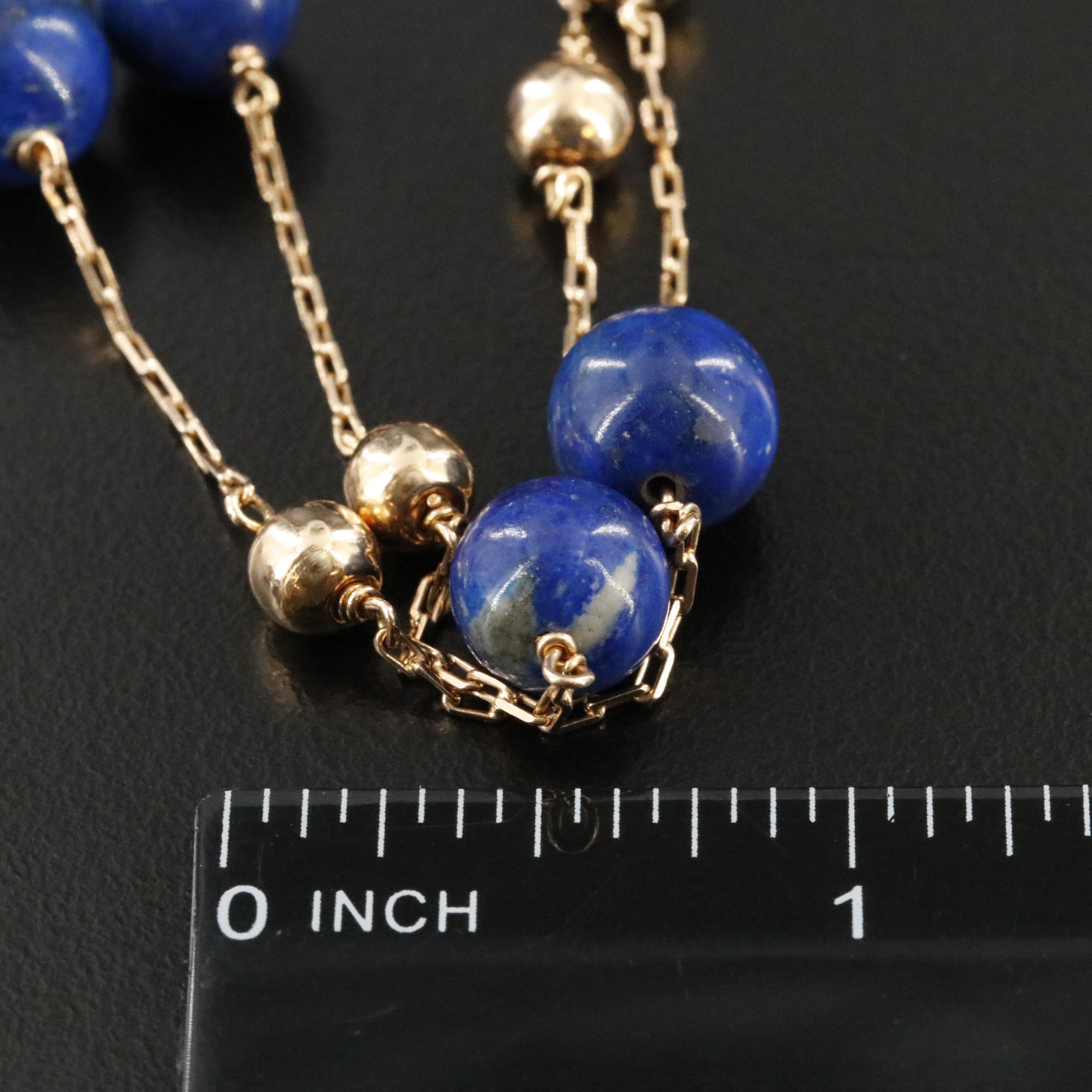 18K Lapis Lazuli Station Necklace