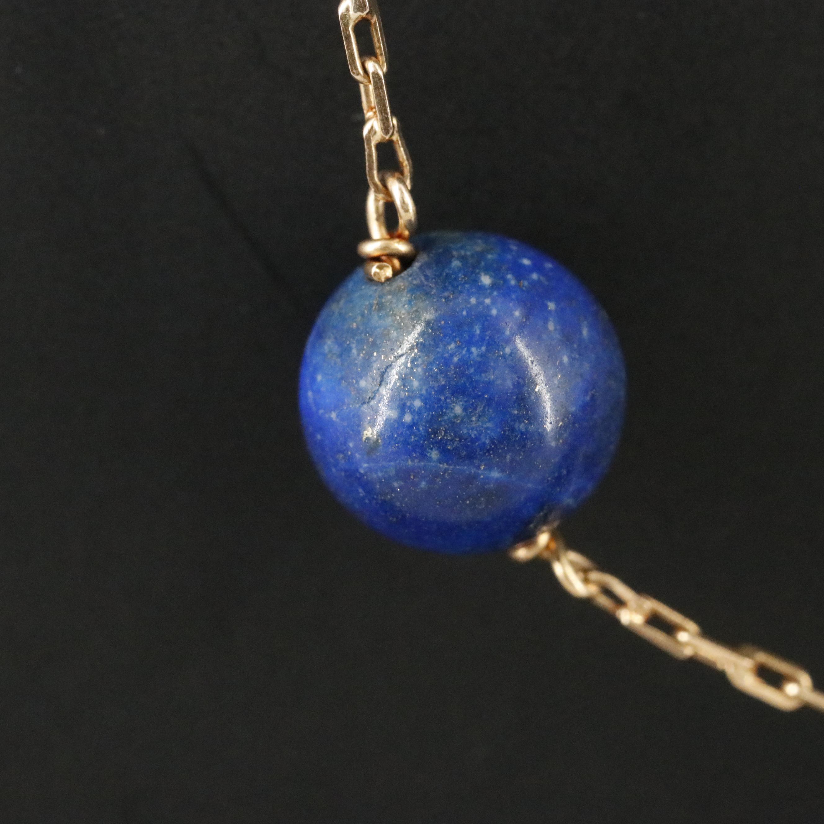 18K Lapis Lazuli Station Necklace