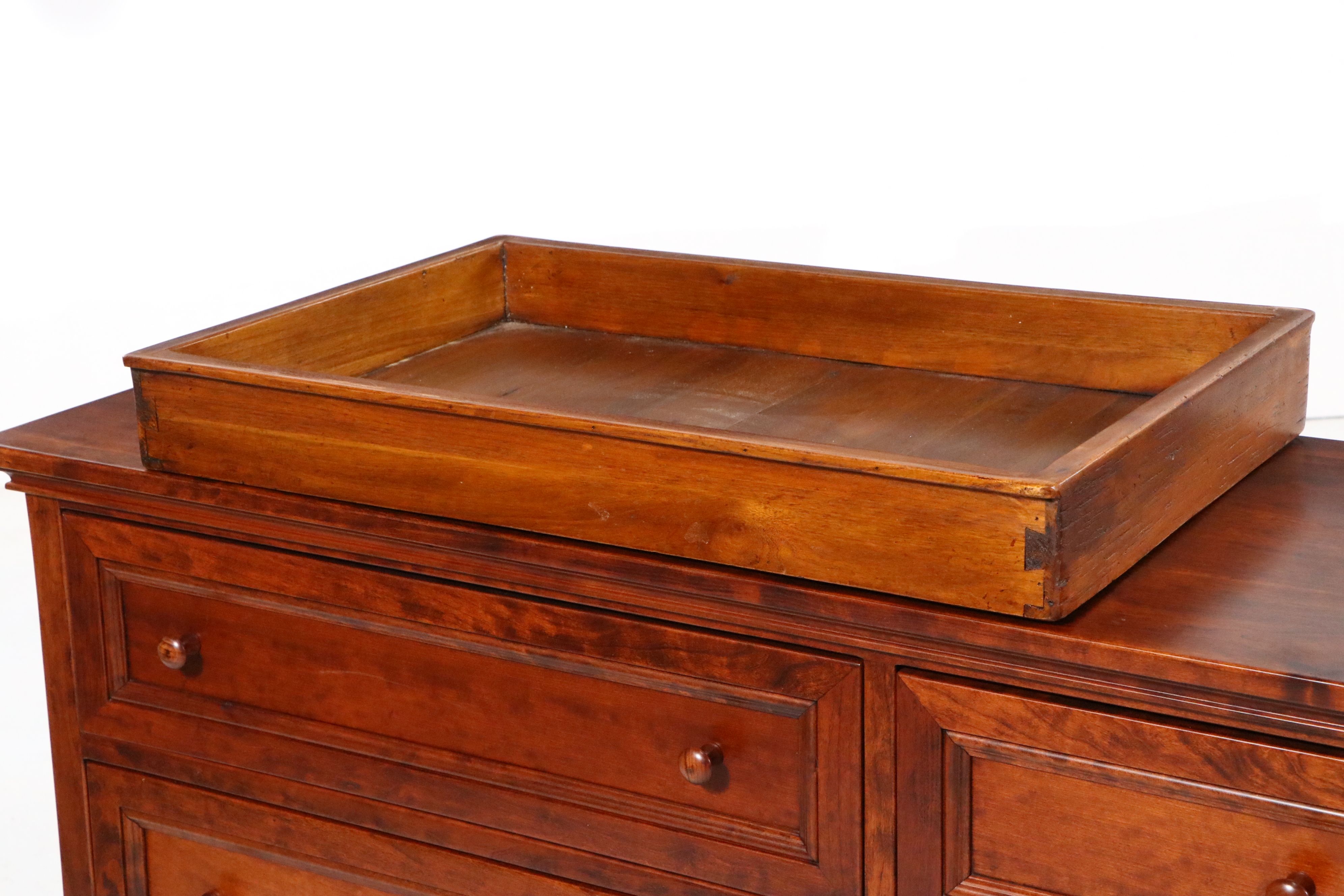 Ralph Lauren Home Georgian Style Mahogany Finish Buffet with Wooden Trays