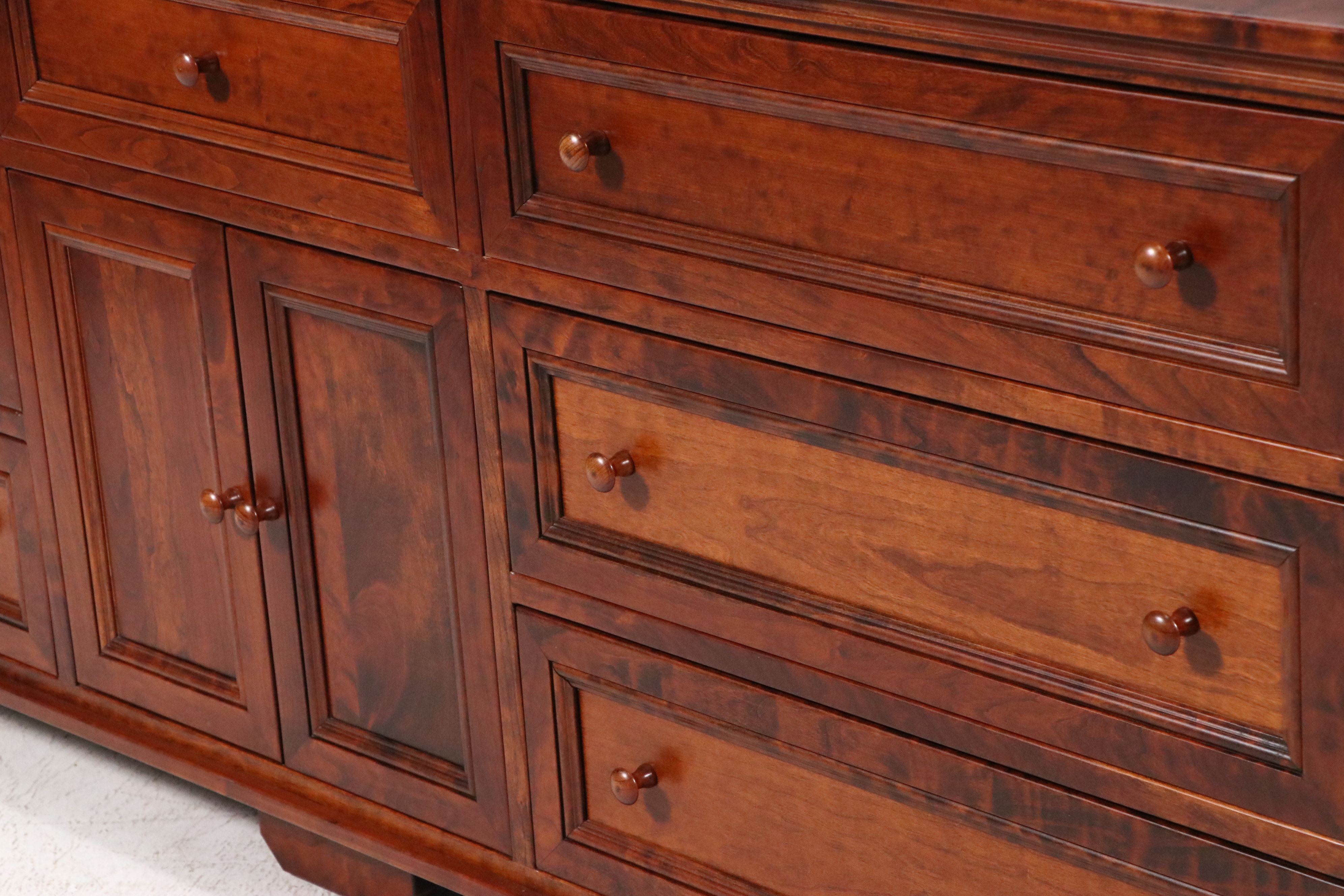 Ralph Lauren Home Georgian Style Mahogany Finish Buffet with Wooden Trays