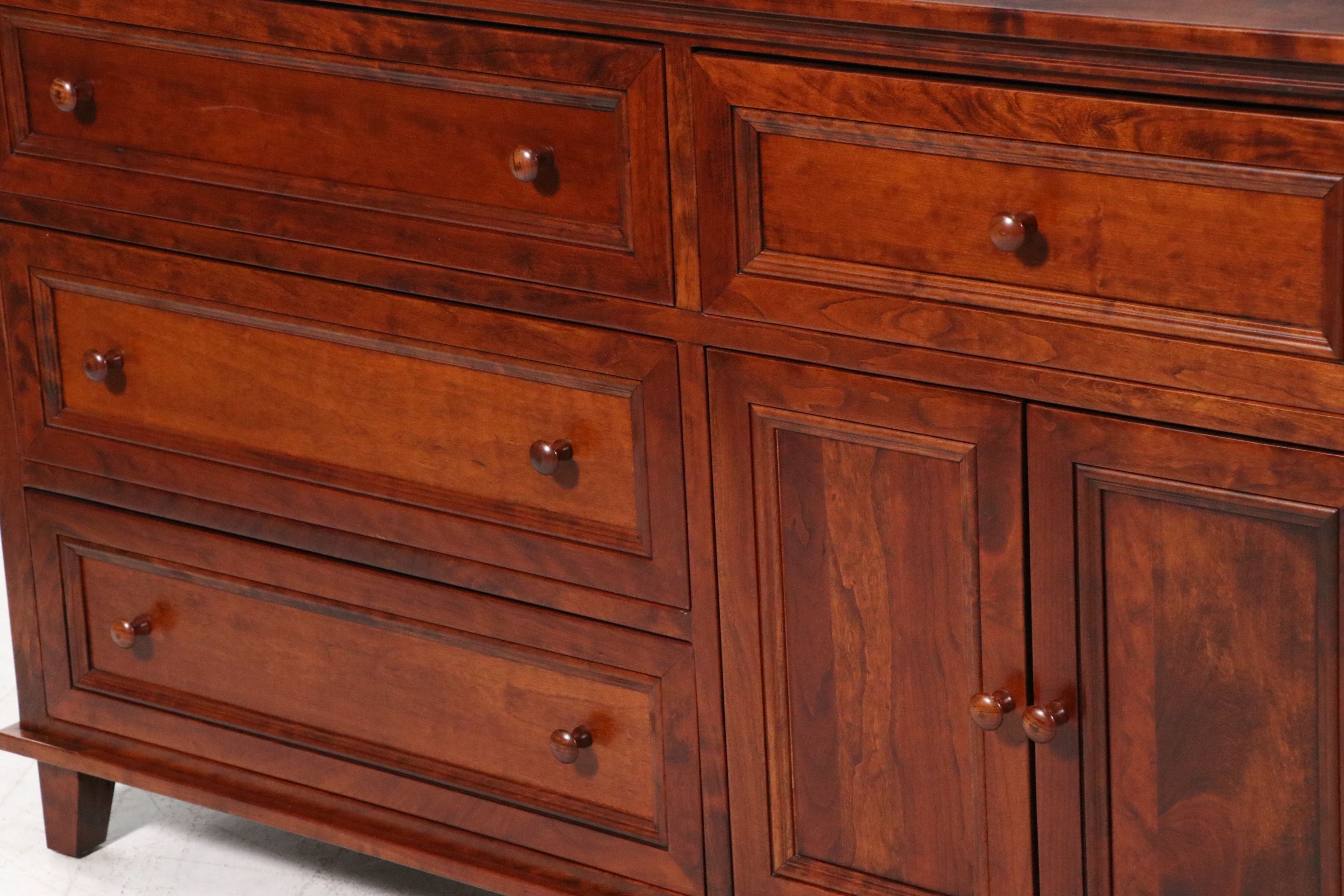 Ralph Lauren Home Georgian Style Mahogany Finish Buffet with Wooden Trays