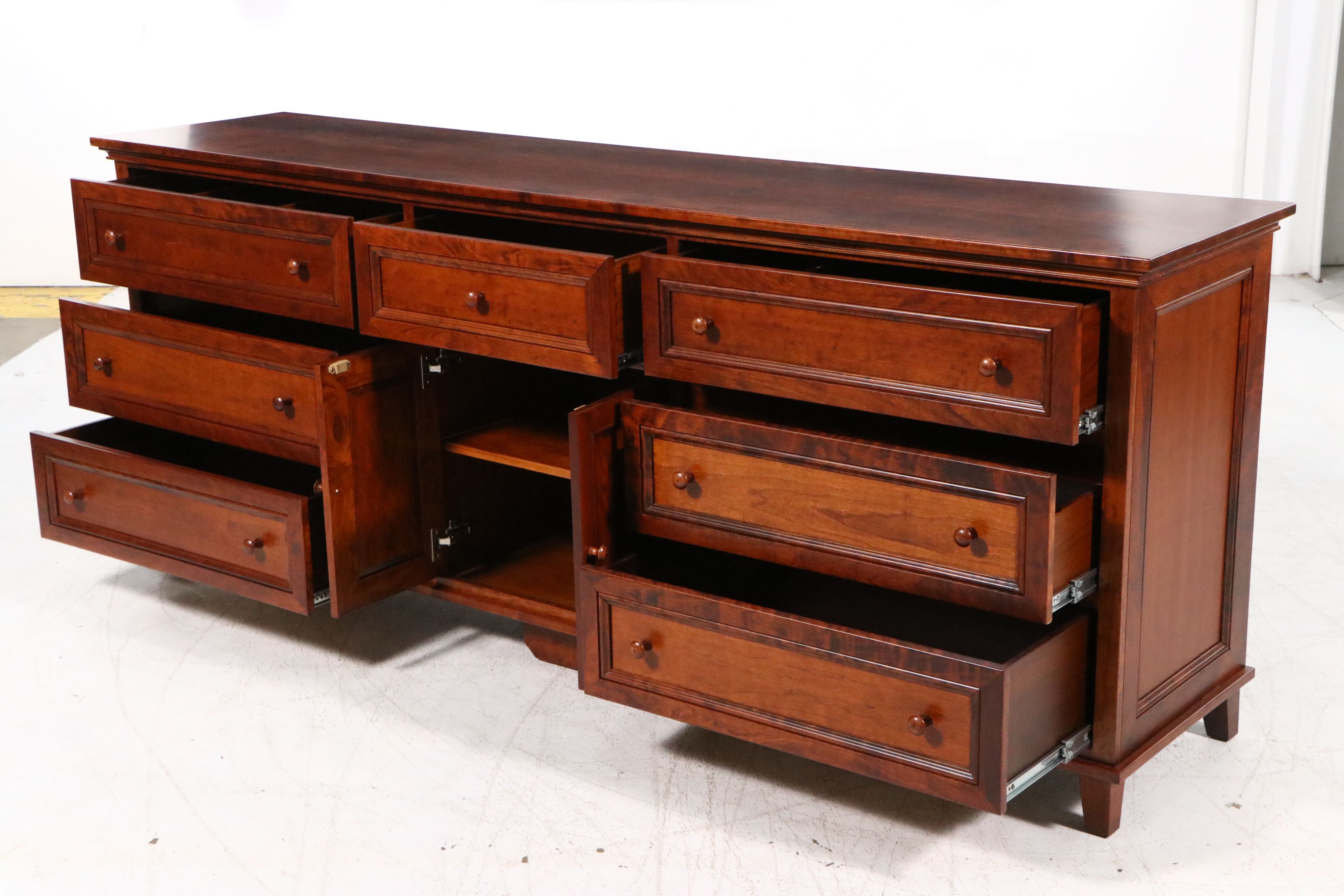 Ralph Lauren Home Georgian Style Mahogany Finish Buffet with Wooden Trays