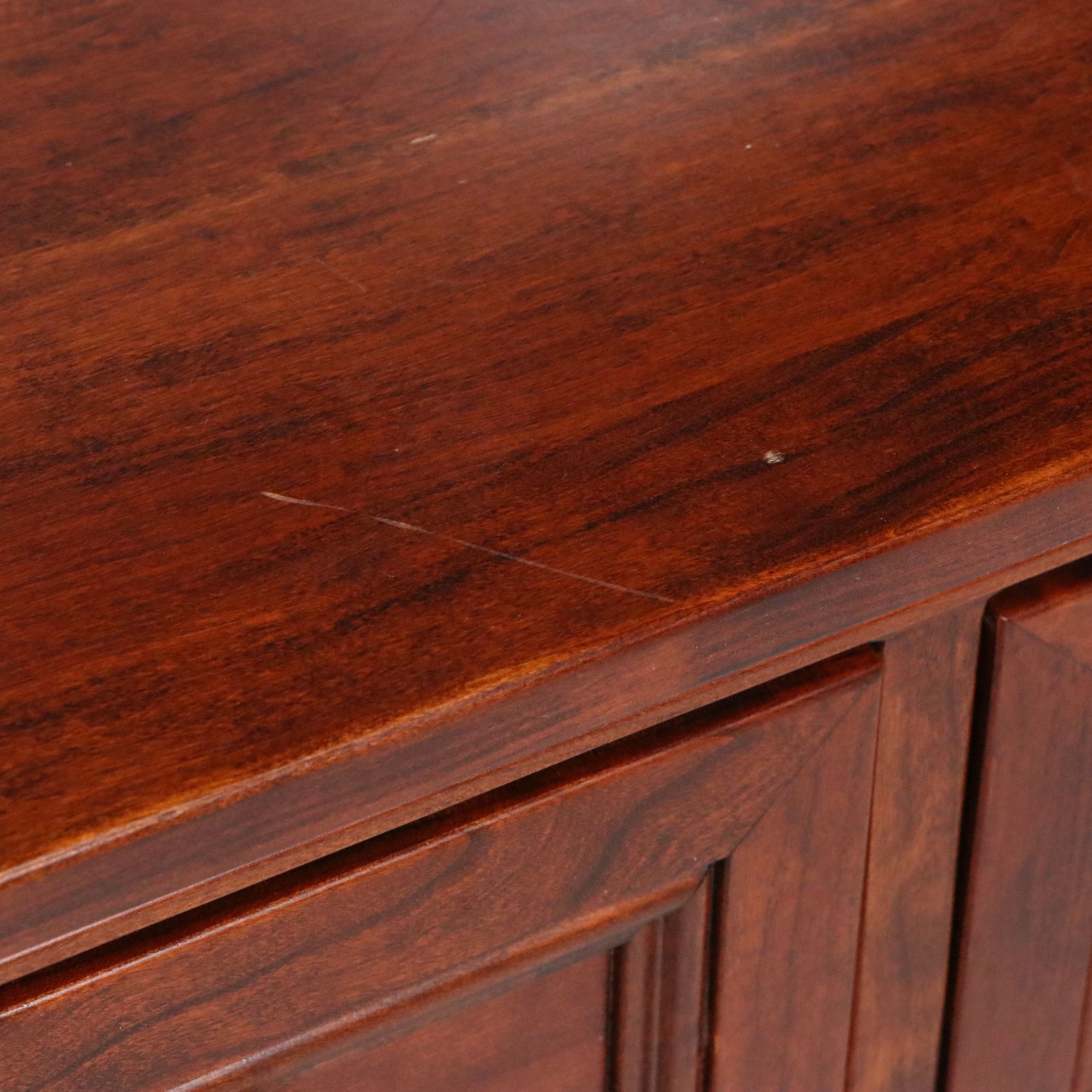 Ralph Lauren Home Georgian Style Mahogany Finish Buffet with Wooden Trays