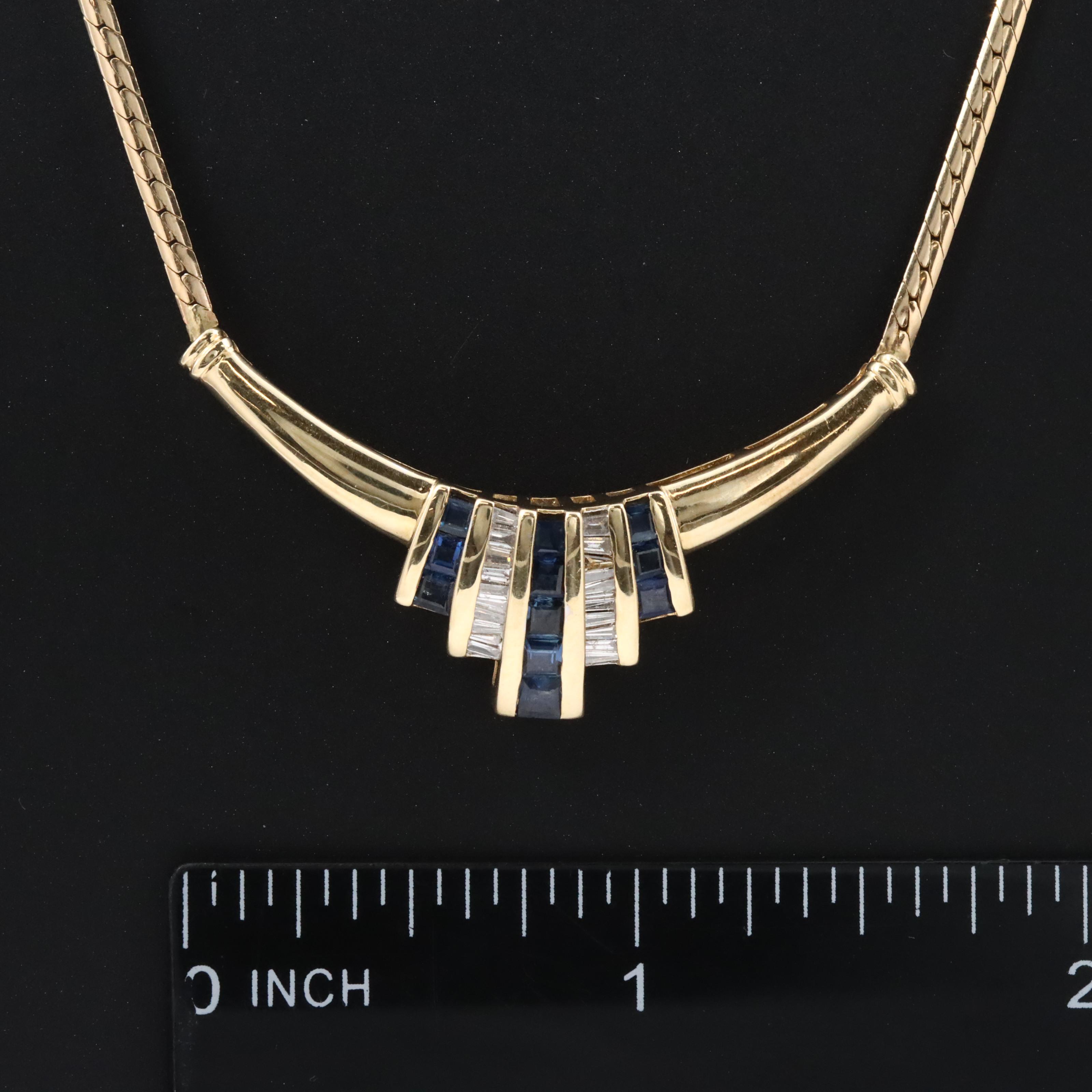14K Sapphire and Diamond Necklace