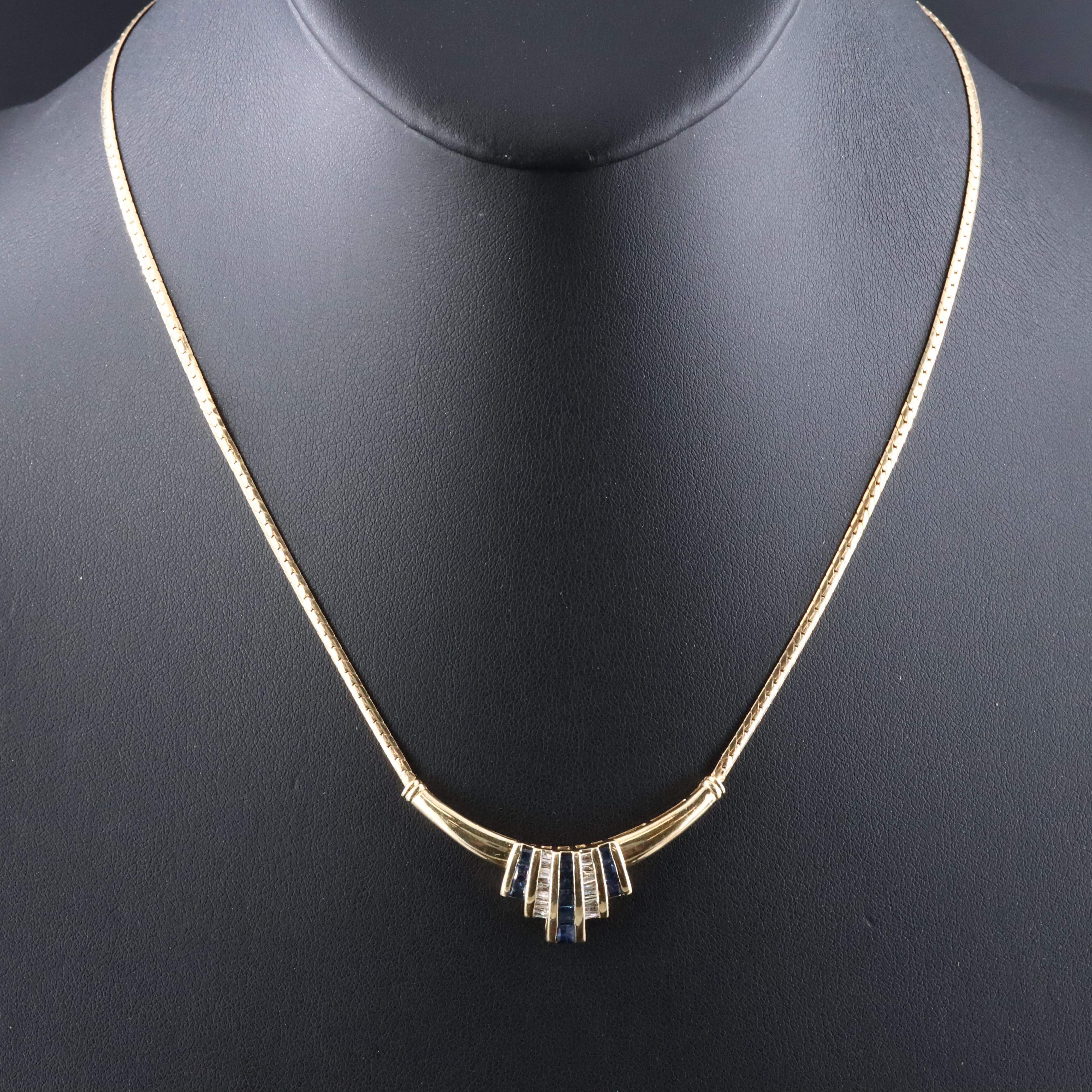 14K Sapphire and Diamond Necklace