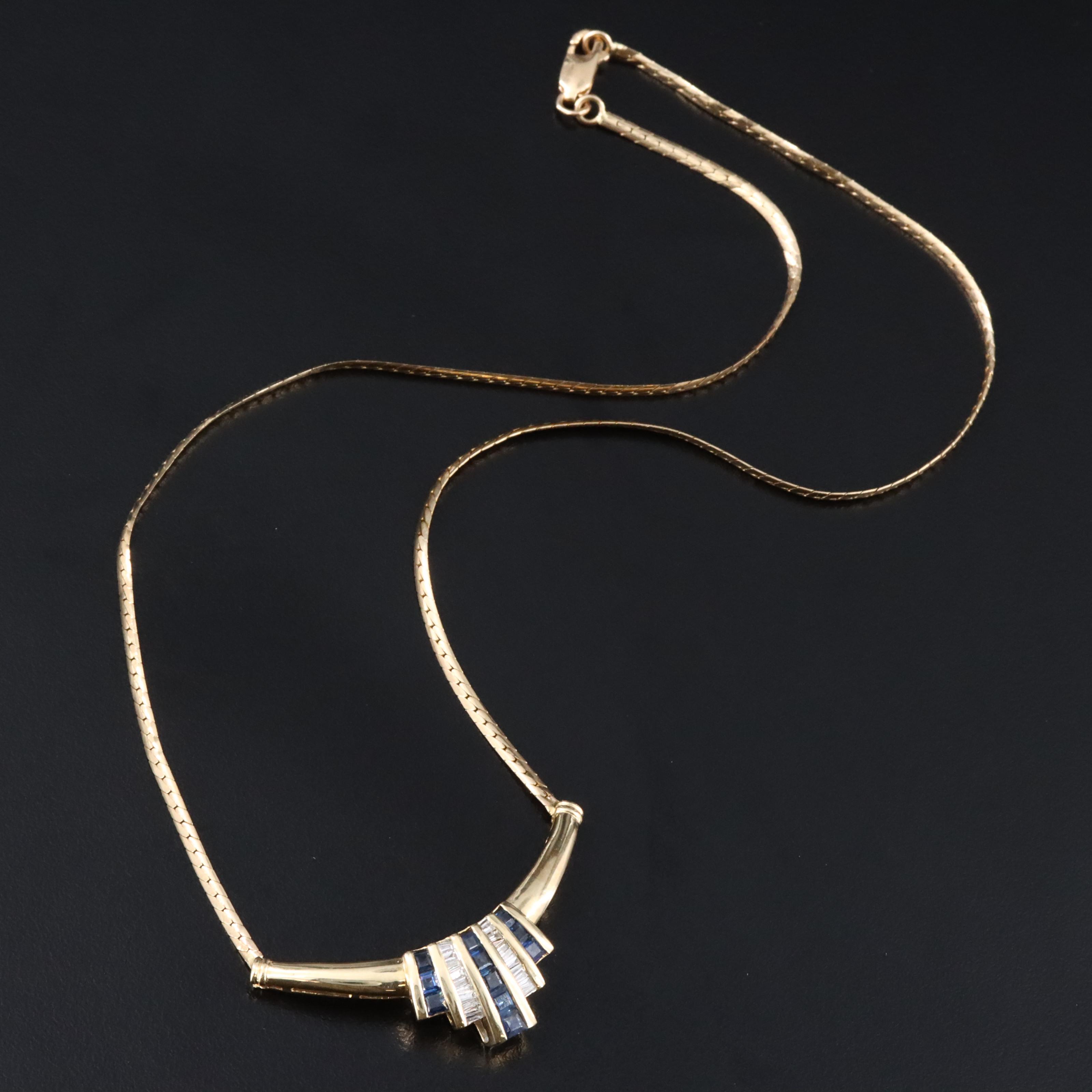 14K Sapphire and Diamond Necklace