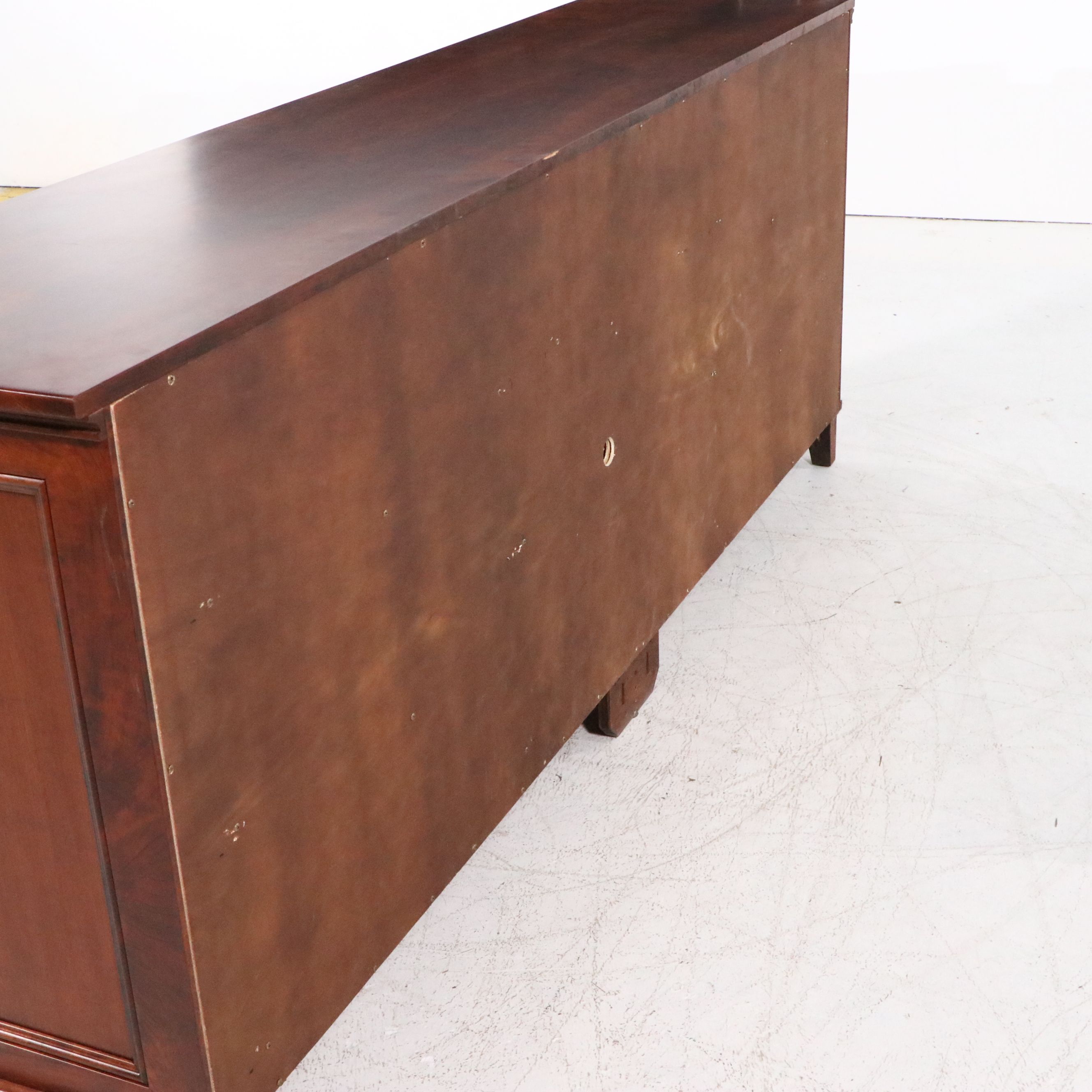 Ralph Lauren Home Georgian Style Mahogany Finish Buffet with Wooden Trays