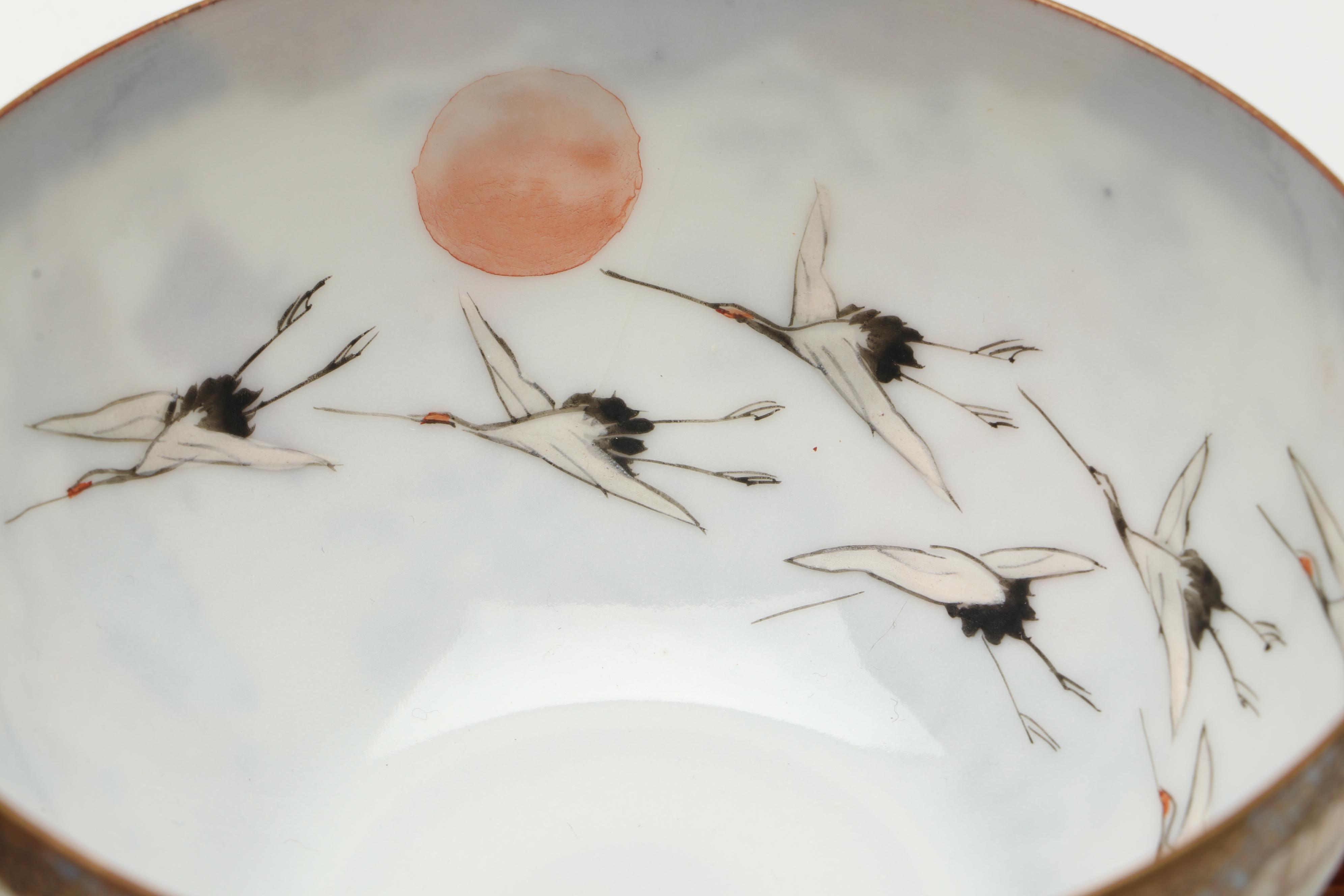 Japanese Satsuma Moriage Porcelain Hand-Painted Tea Ware