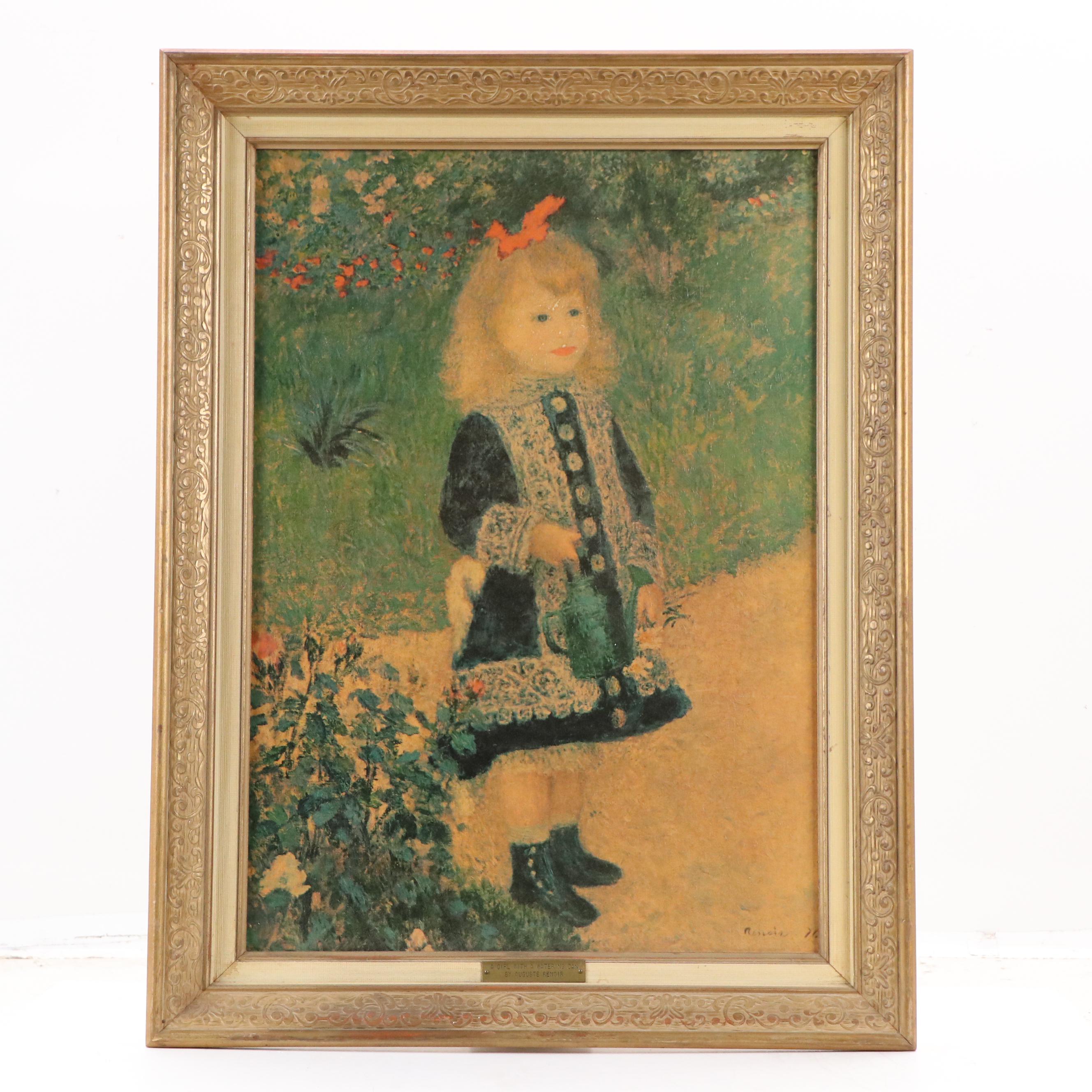 Offset Lithograph After Pierre-Auguste Renoir "A Girl with a Watering Can"