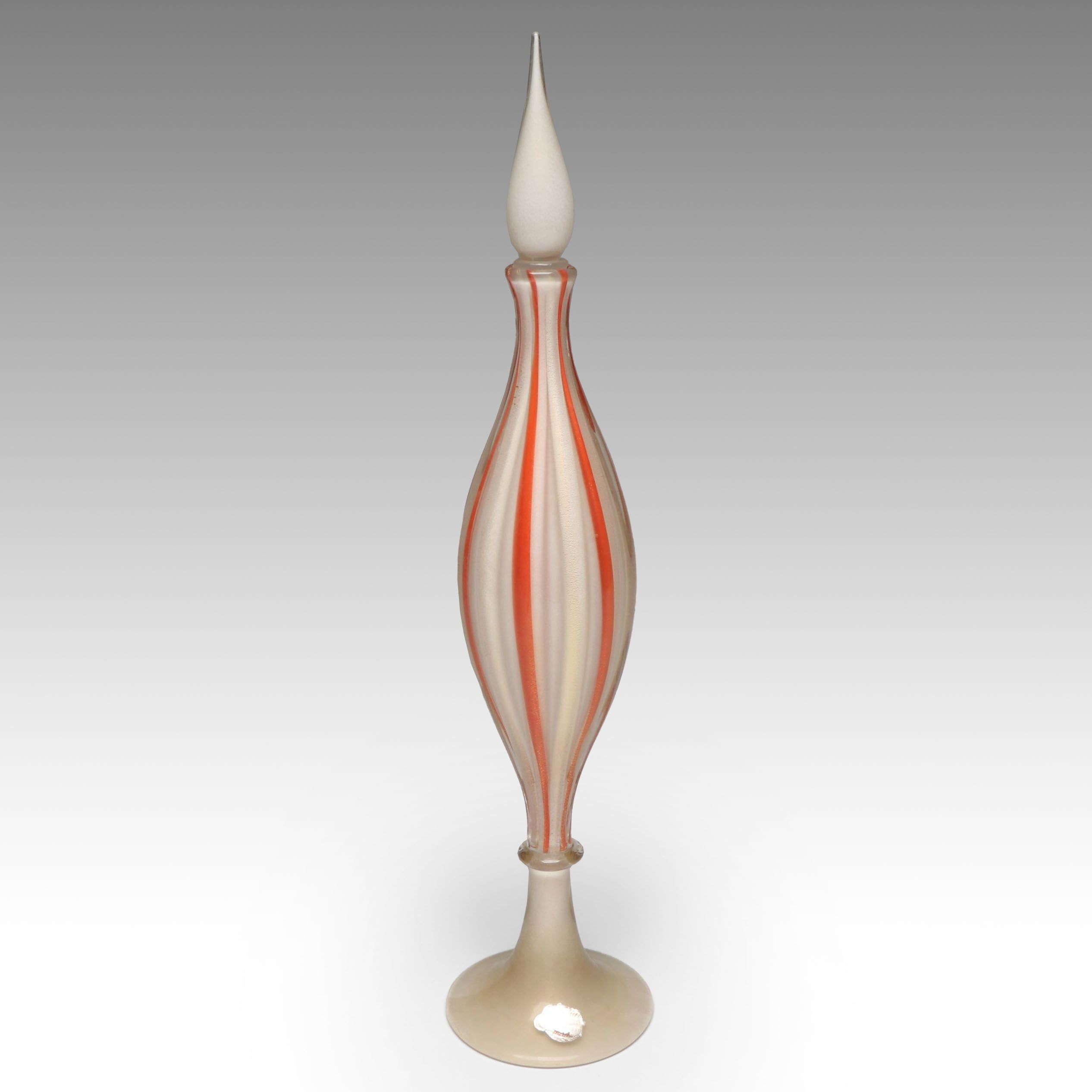 Alfredo Barbini Murano Glass Decorative Bottle