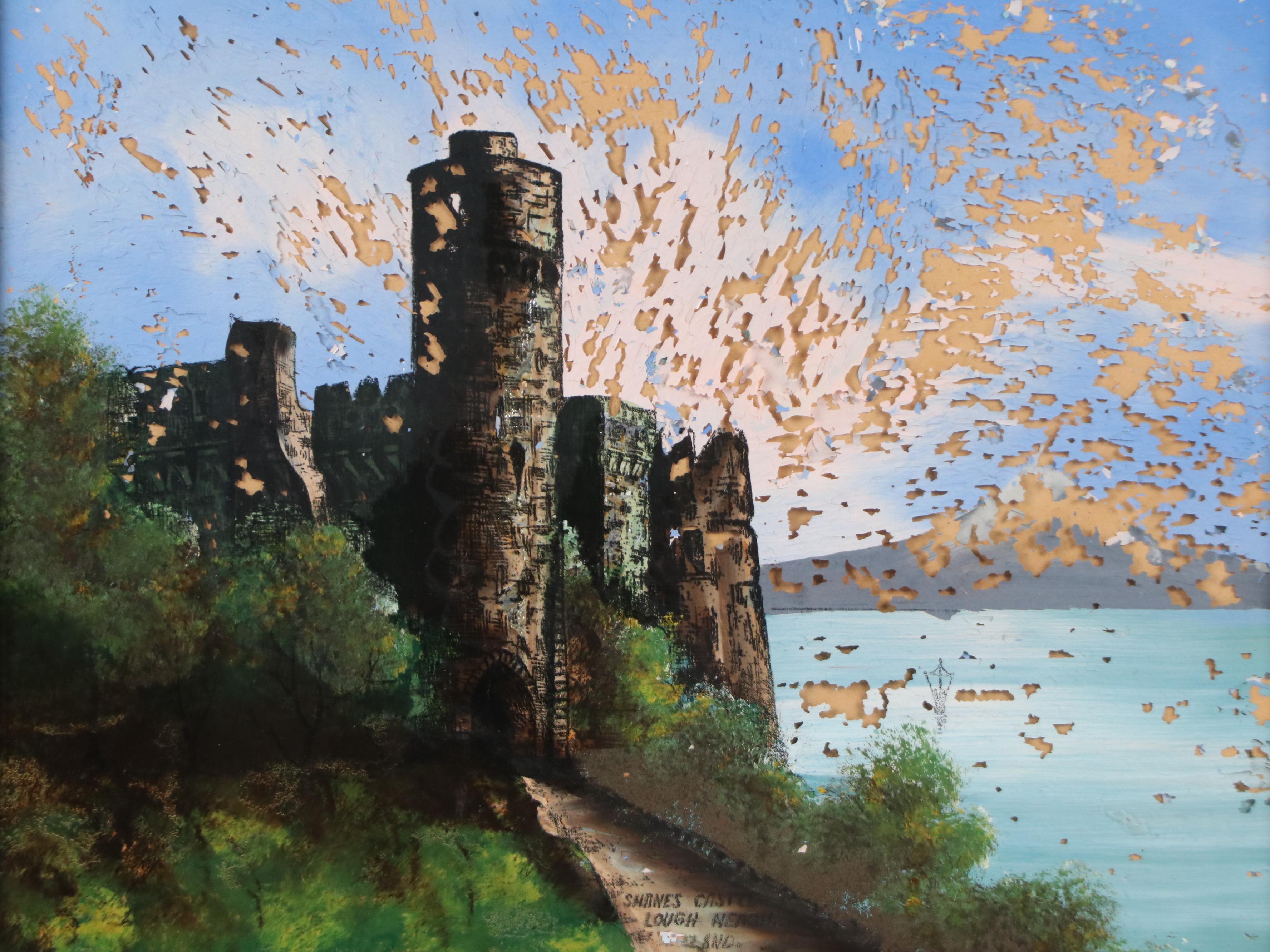 Reverse Glass Painting of Shane's Castle Lough Neagh