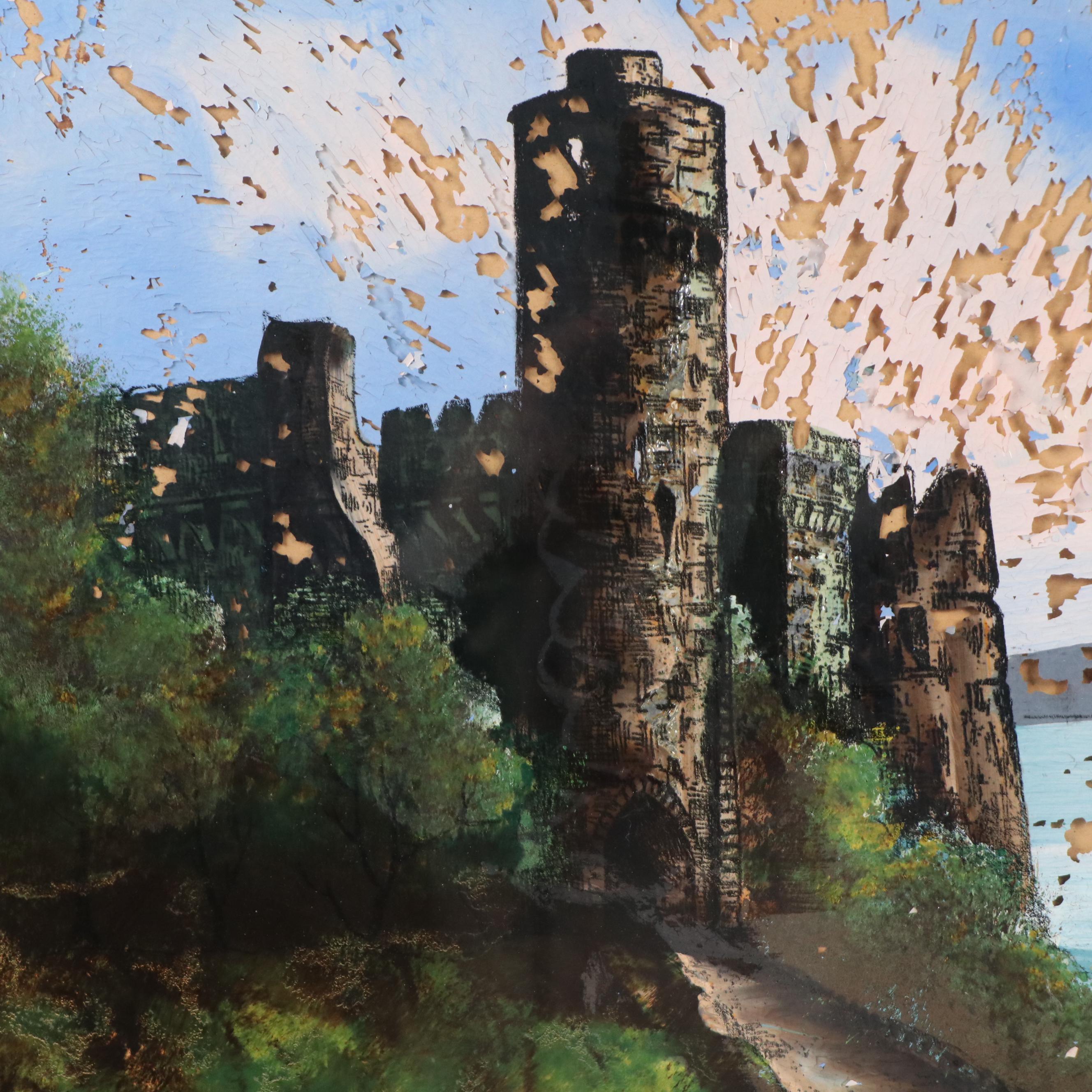 Reverse Glass Painting of Shane's Castle Lough Neagh