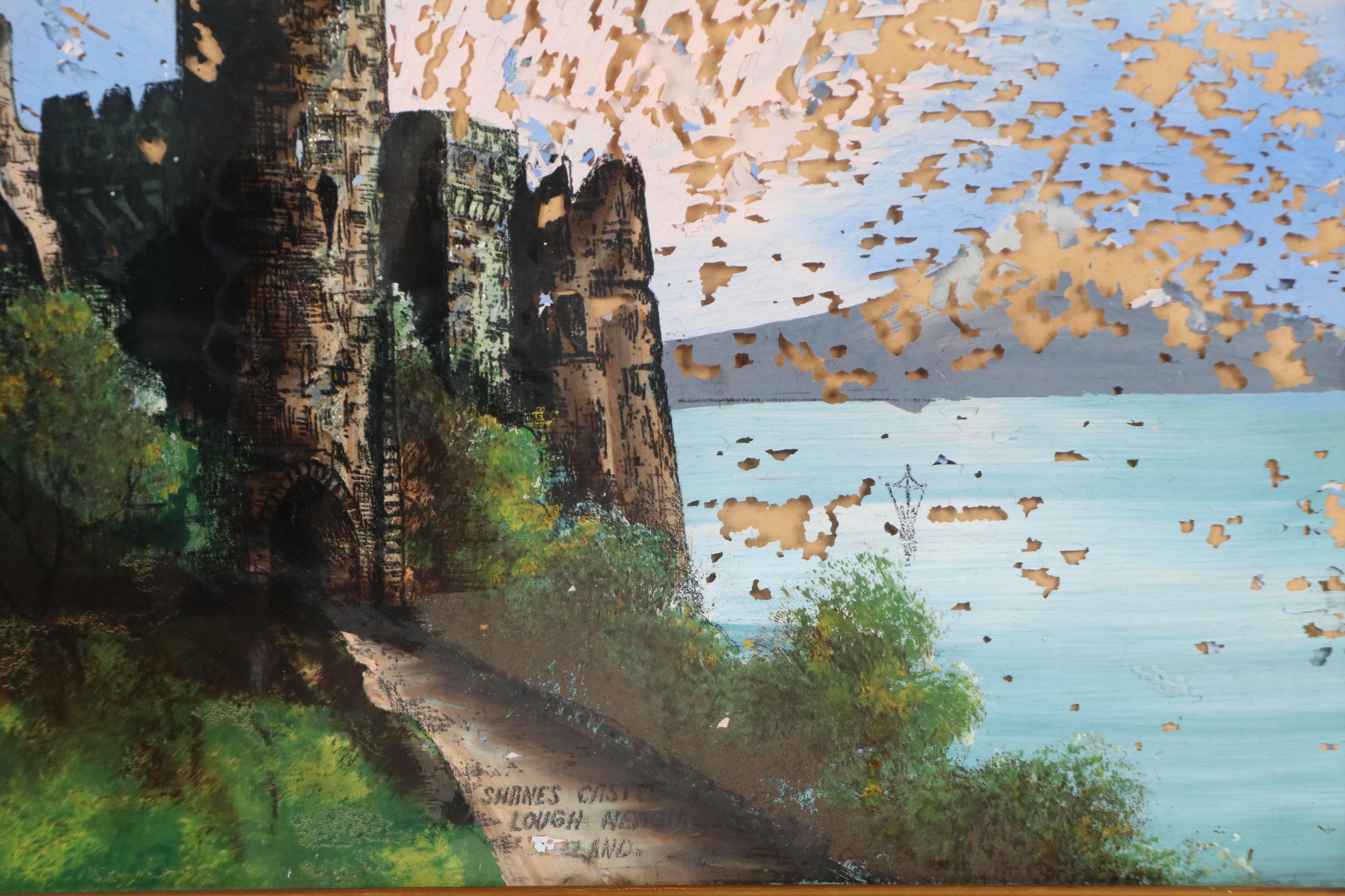 Reverse Glass Painting of Shane's Castle Lough Neagh