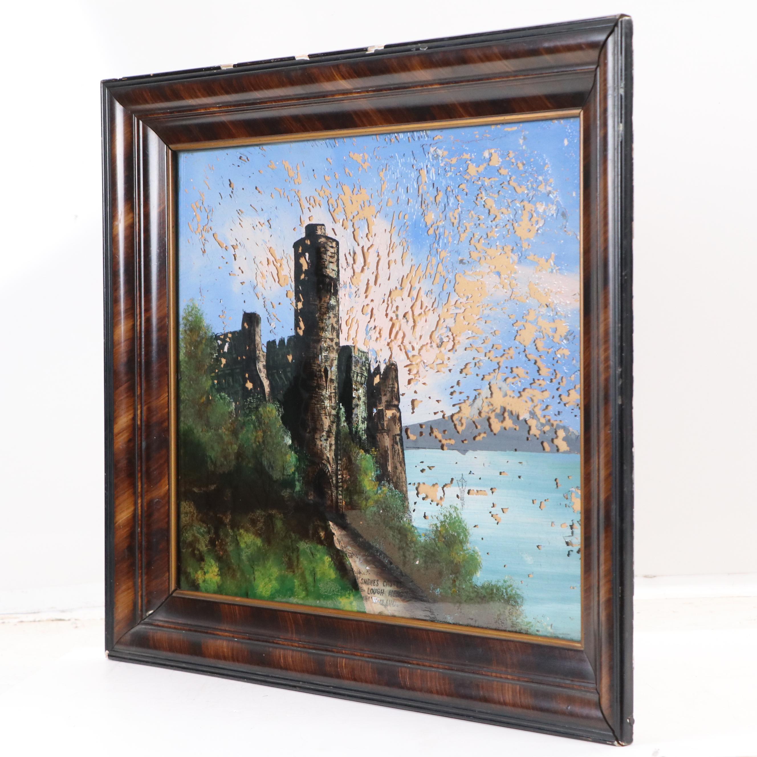 Reverse Glass Painting of Shane's Castle Lough Neagh