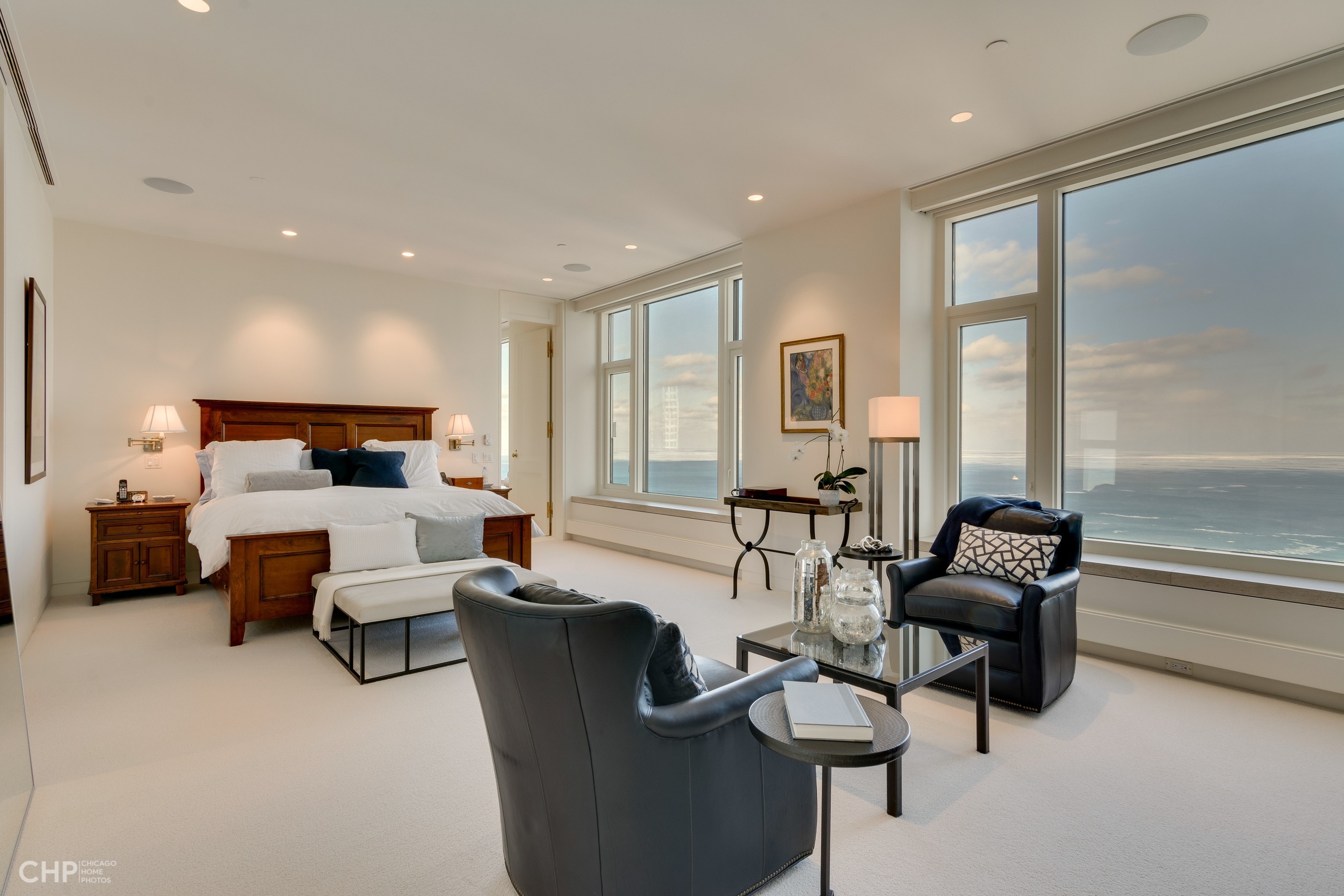 Shaker Style Cherry Finish Bed Frame with Coordinating Nightstands