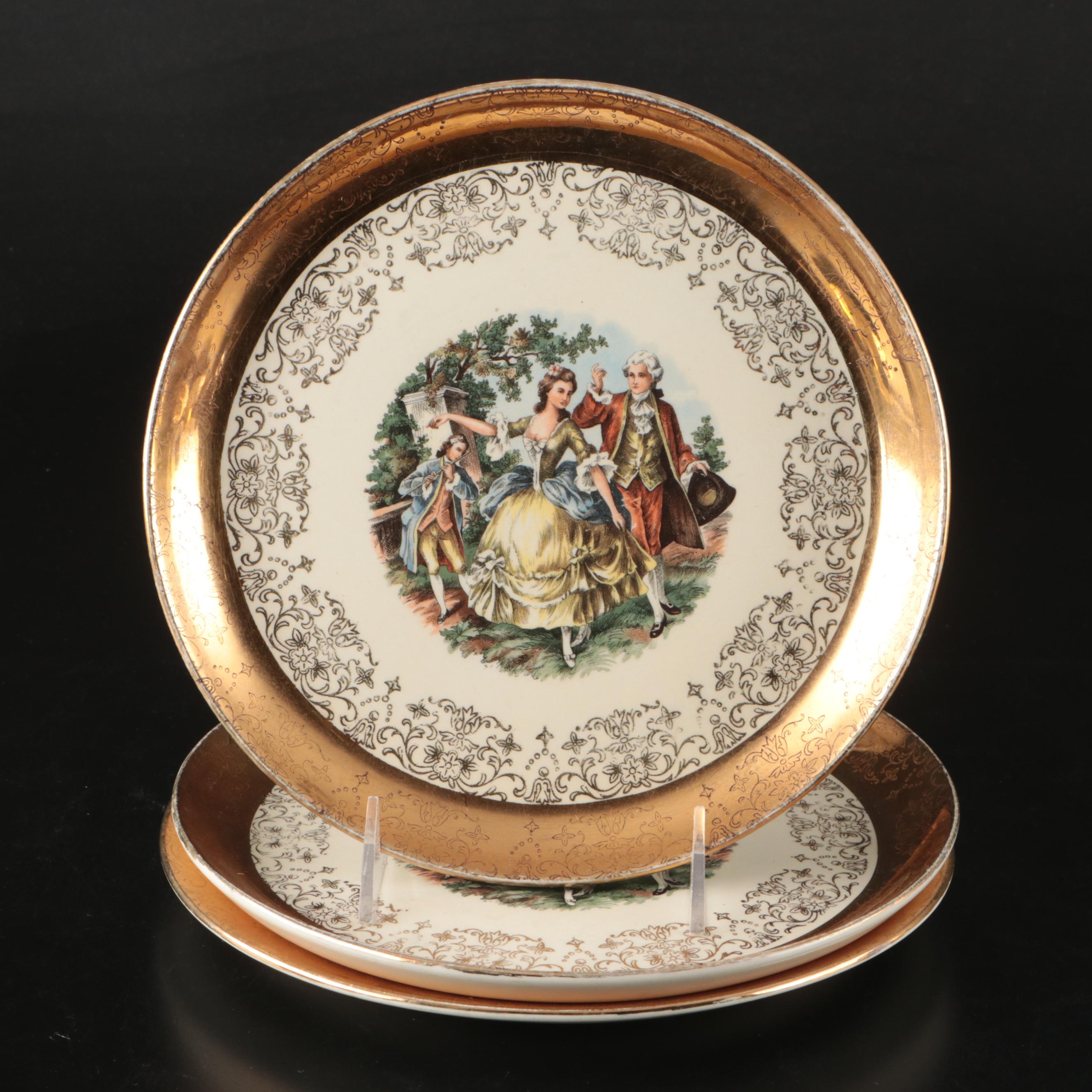 Gorham Weighted Sterling Candle Holders, Crest-o-Gold and Other Gilt Dinnerware