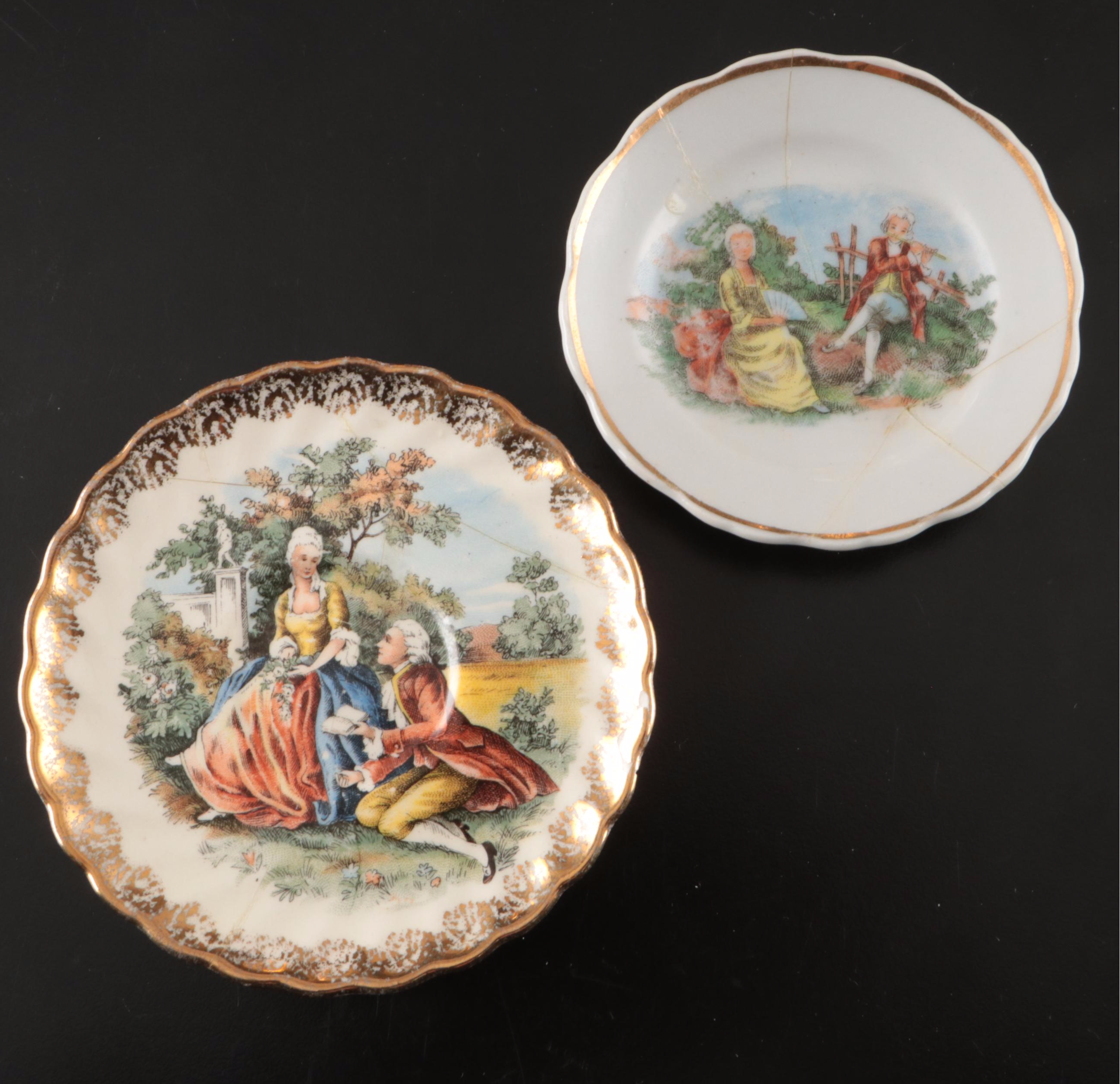 Gorham Weighted Sterling Candle Holders, Crest-o-Gold and Other Gilt Dinnerware