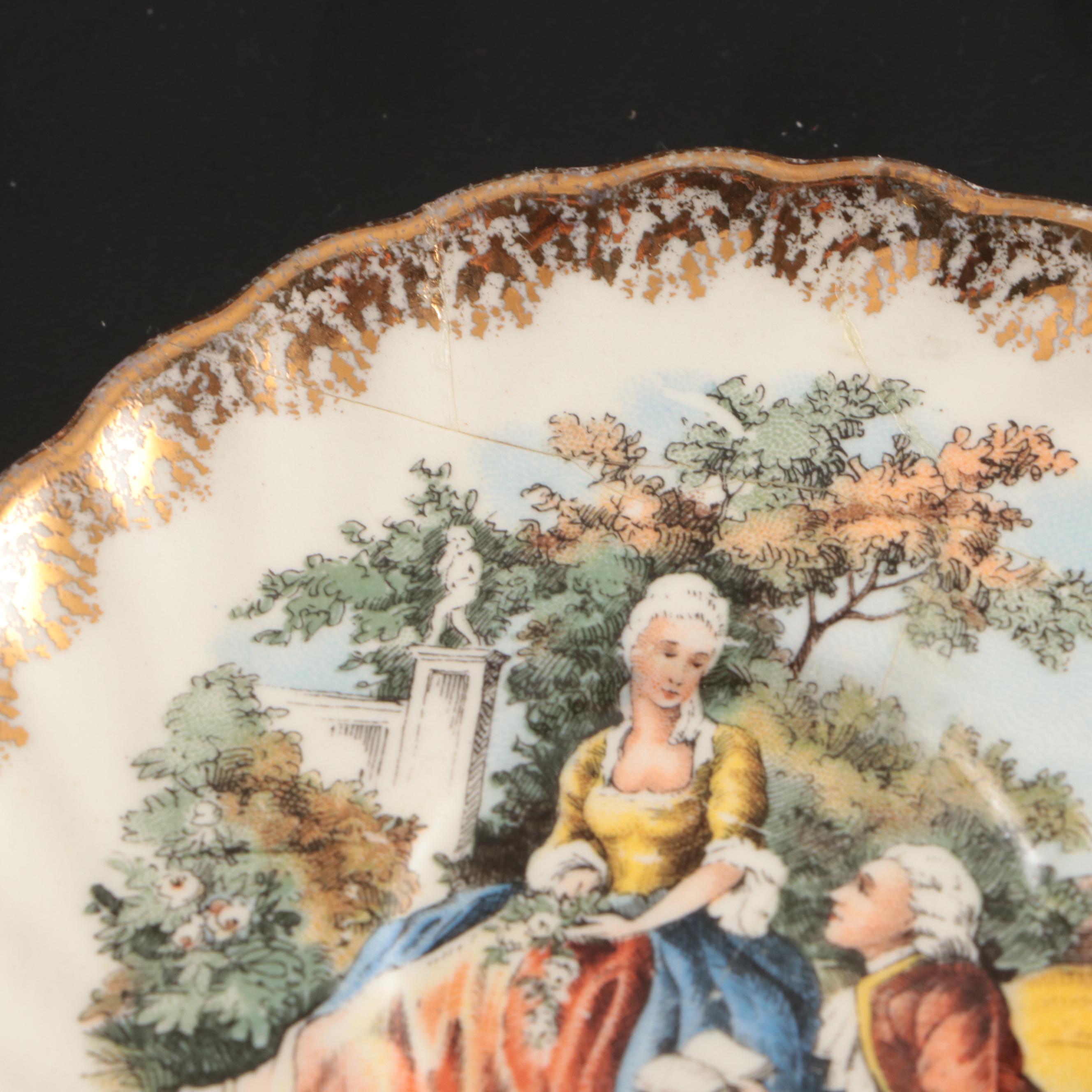 Gorham Weighted Sterling Candle Holders, Crest-o-Gold and Other Gilt Dinnerware