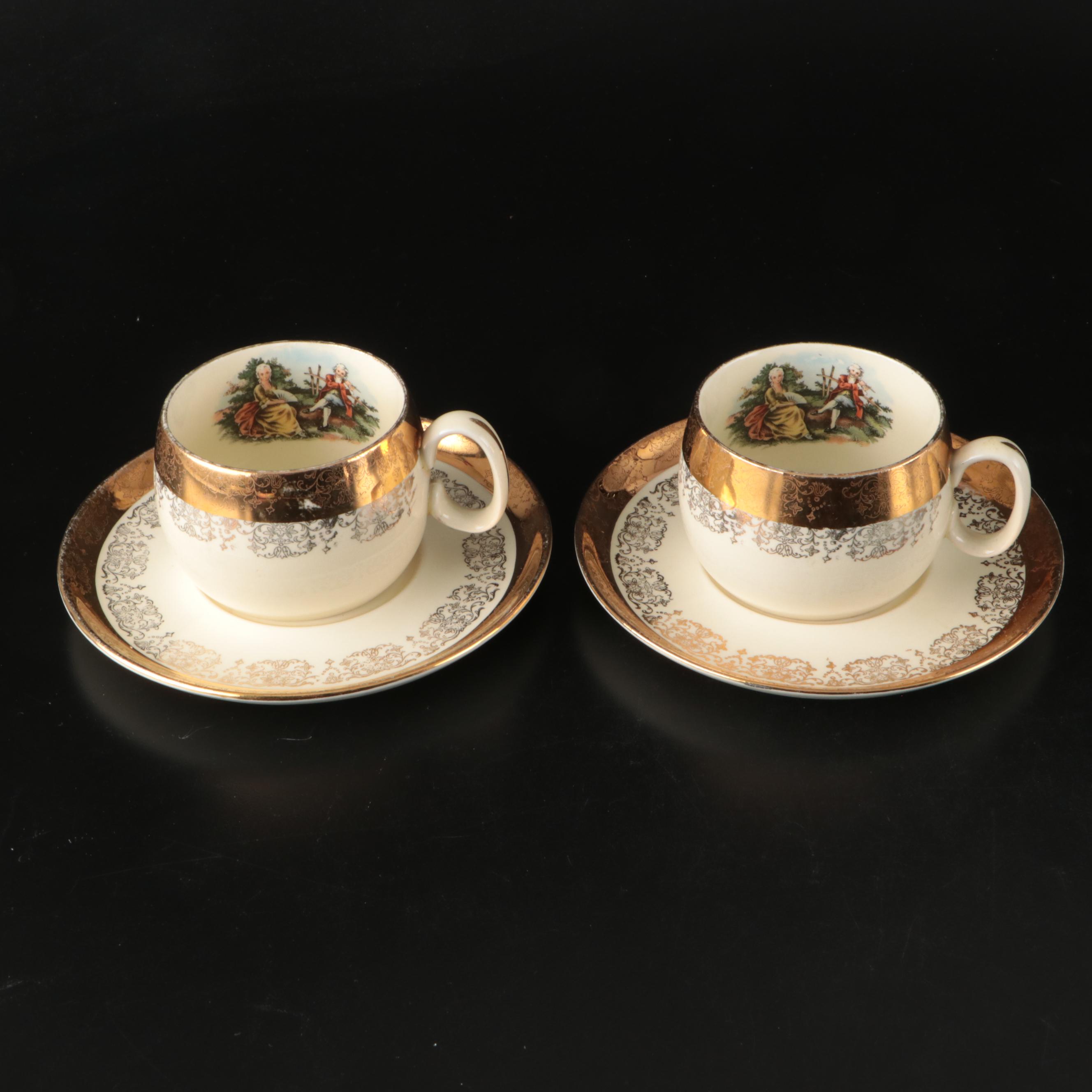 Gorham Weighted Sterling Candle Holders, Crest-o-Gold and Other Gilt Dinnerware