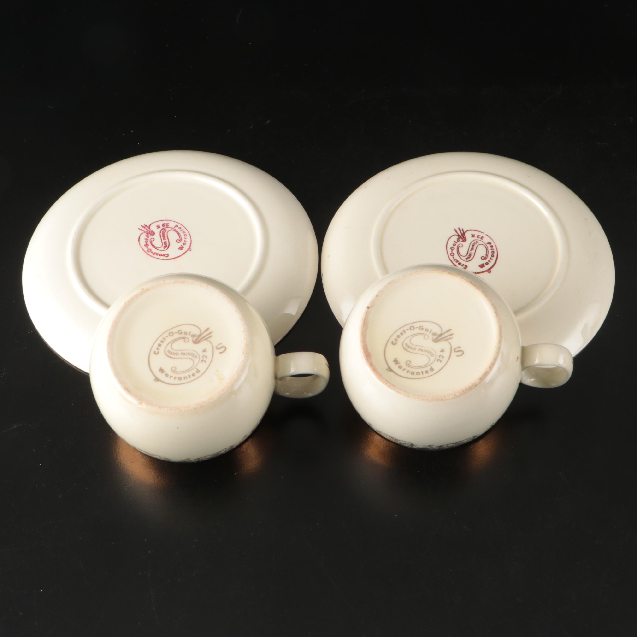 Gorham Weighted Sterling Candle Holders, Crest-o-Gold and Other Gilt Dinnerware