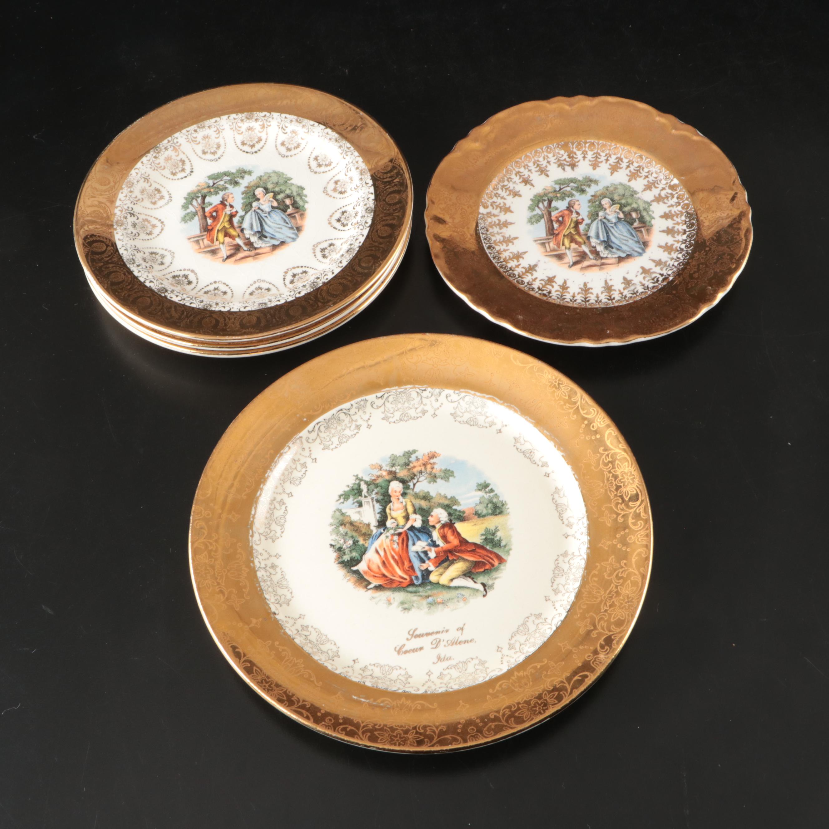 Gorham Weighted Sterling Candle Holders, Crest-o-Gold and Other Gilt Dinnerware