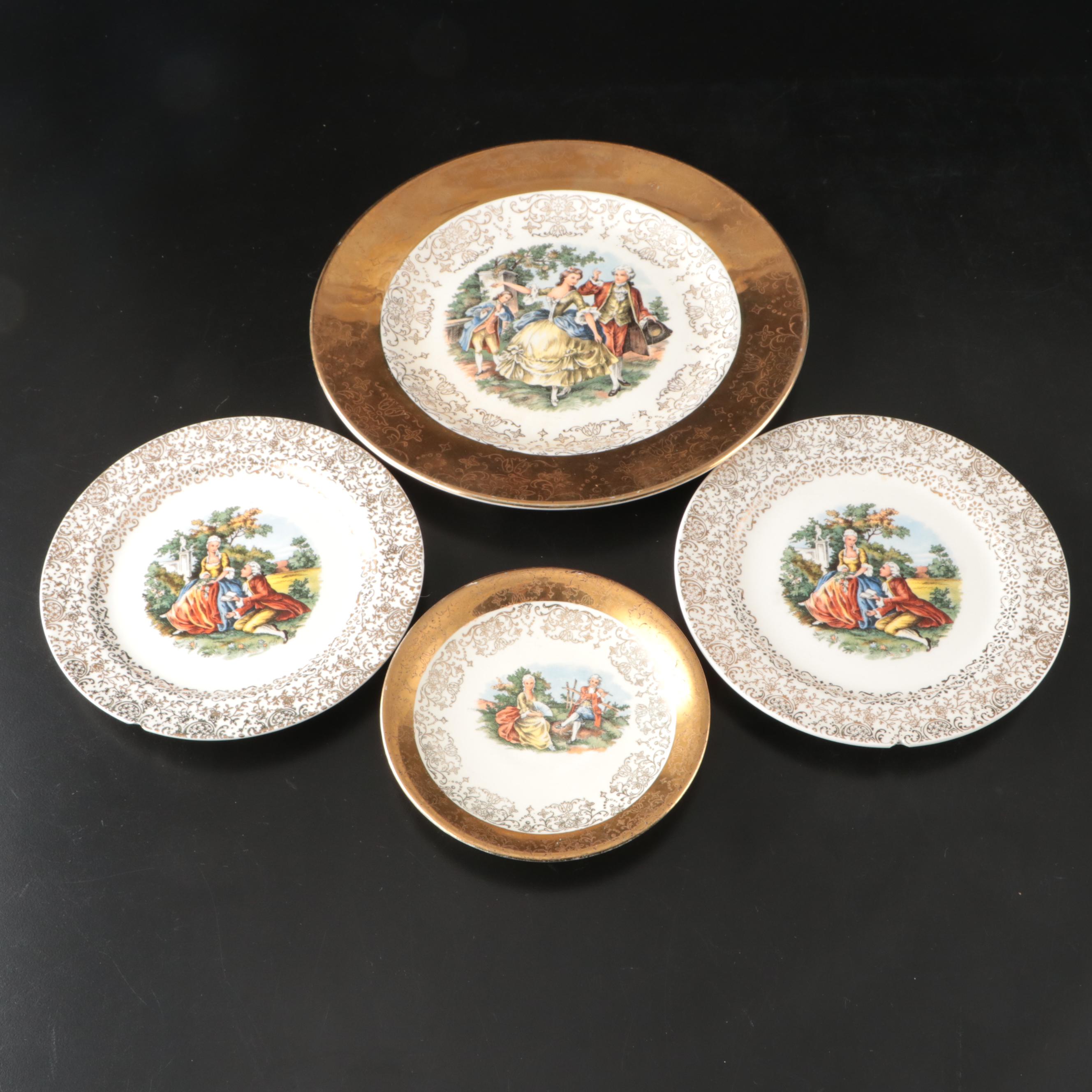 Gorham Weighted Sterling Candle Holders, Crest-o-Gold and Other Gilt Dinnerware