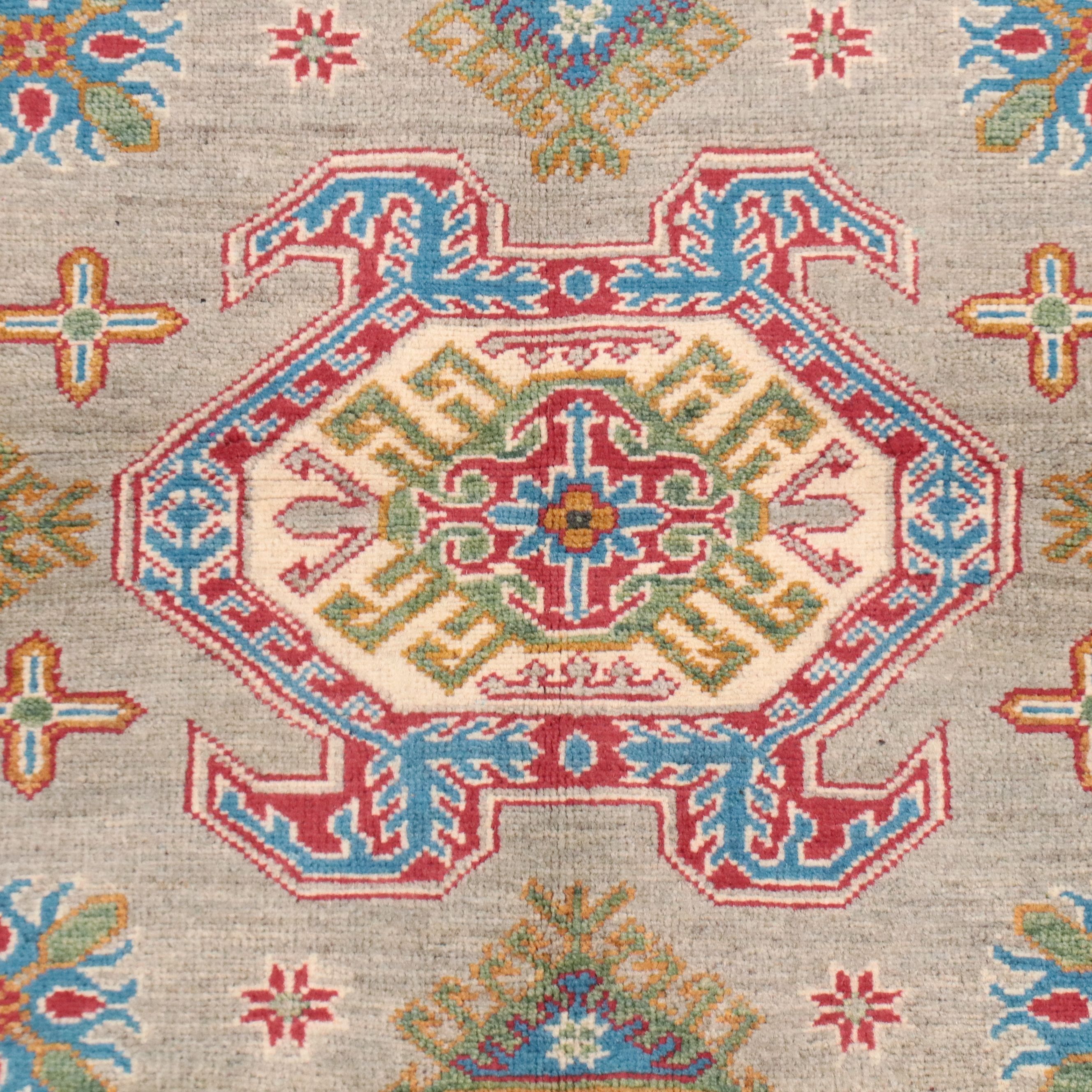3'10 x 6'1 Hand-Knotted Pakistani Kazak Area Rug