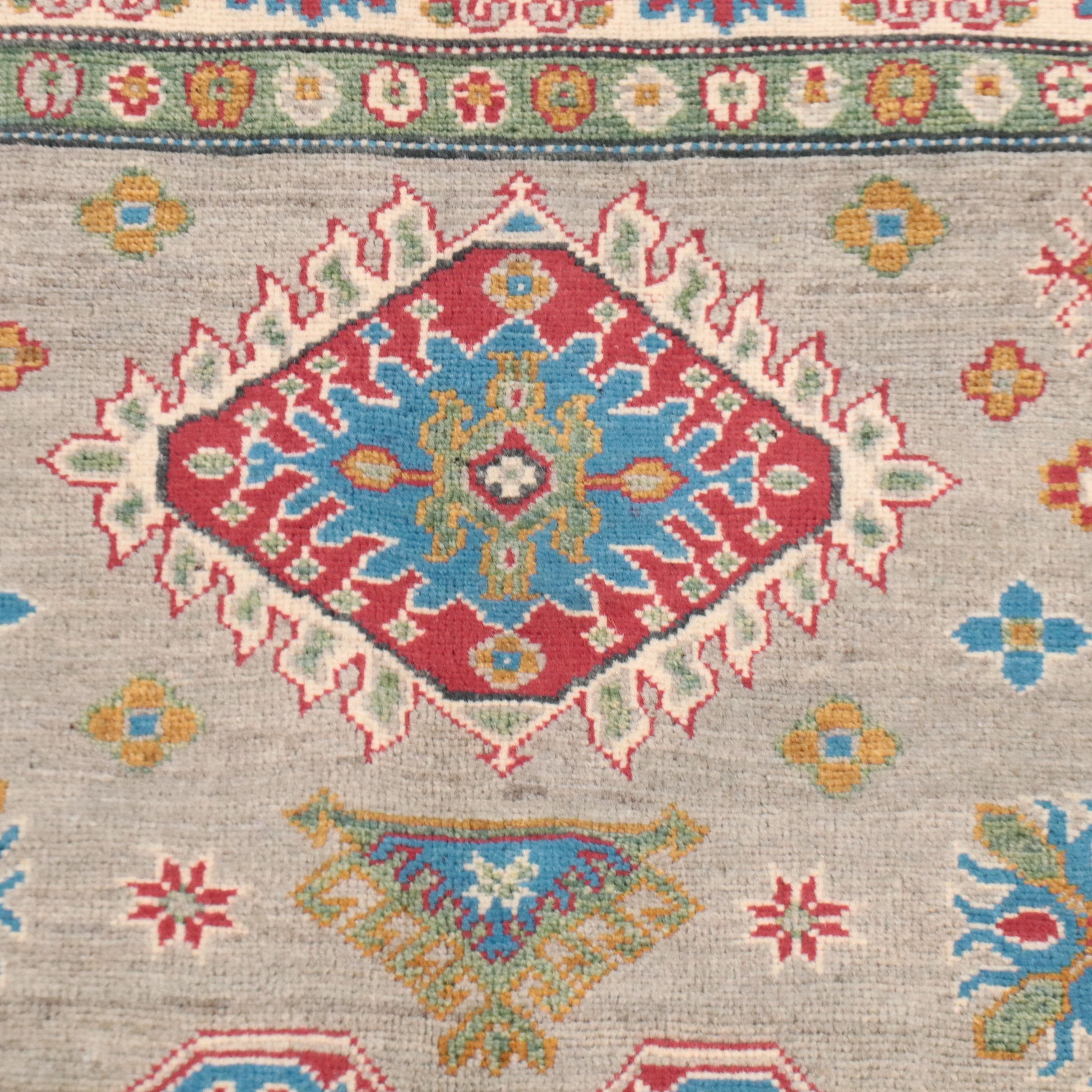 3'10 x 6'1 Hand-Knotted Pakistani Kazak Area Rug