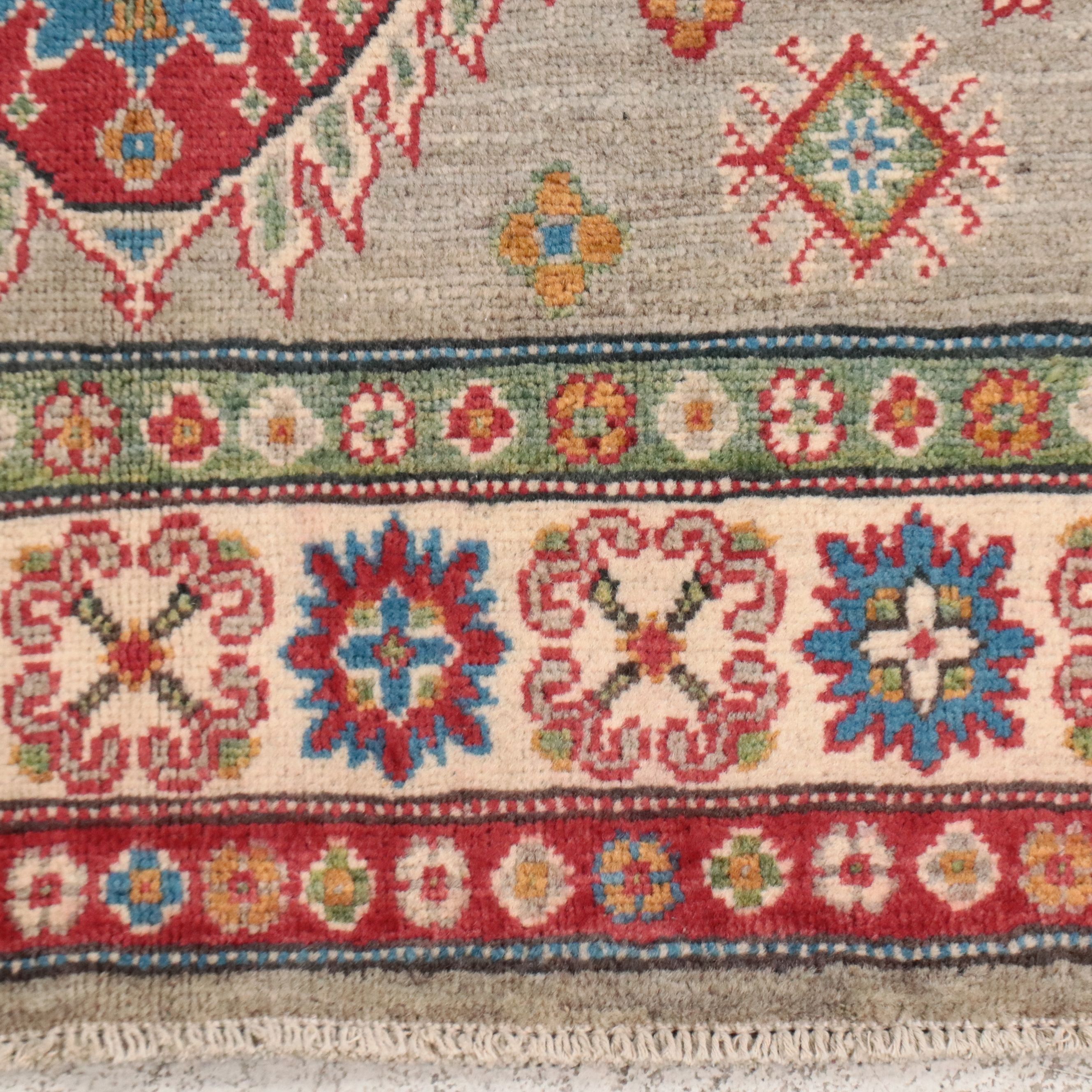 3'10 x 6'1 Hand-Knotted Pakistani Kazak Area Rug