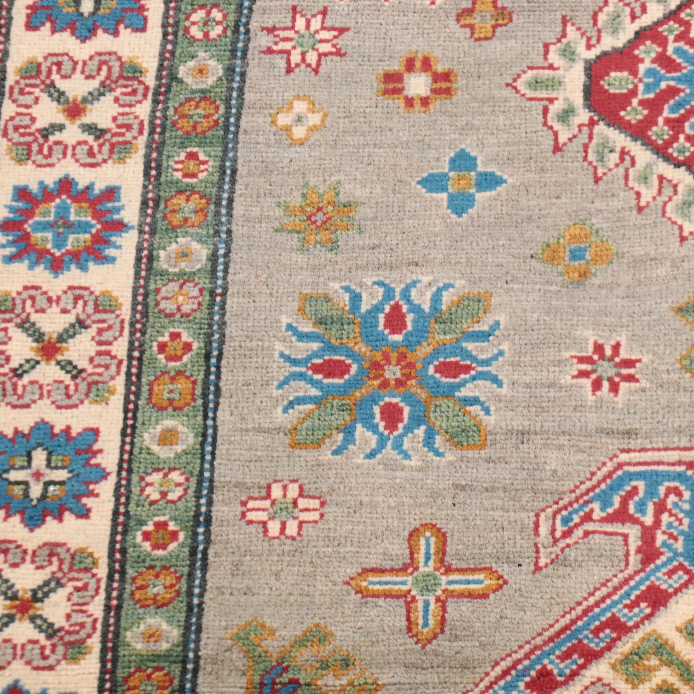 3'10 x 6'1 Hand-Knotted Pakistani Kazak Area Rug