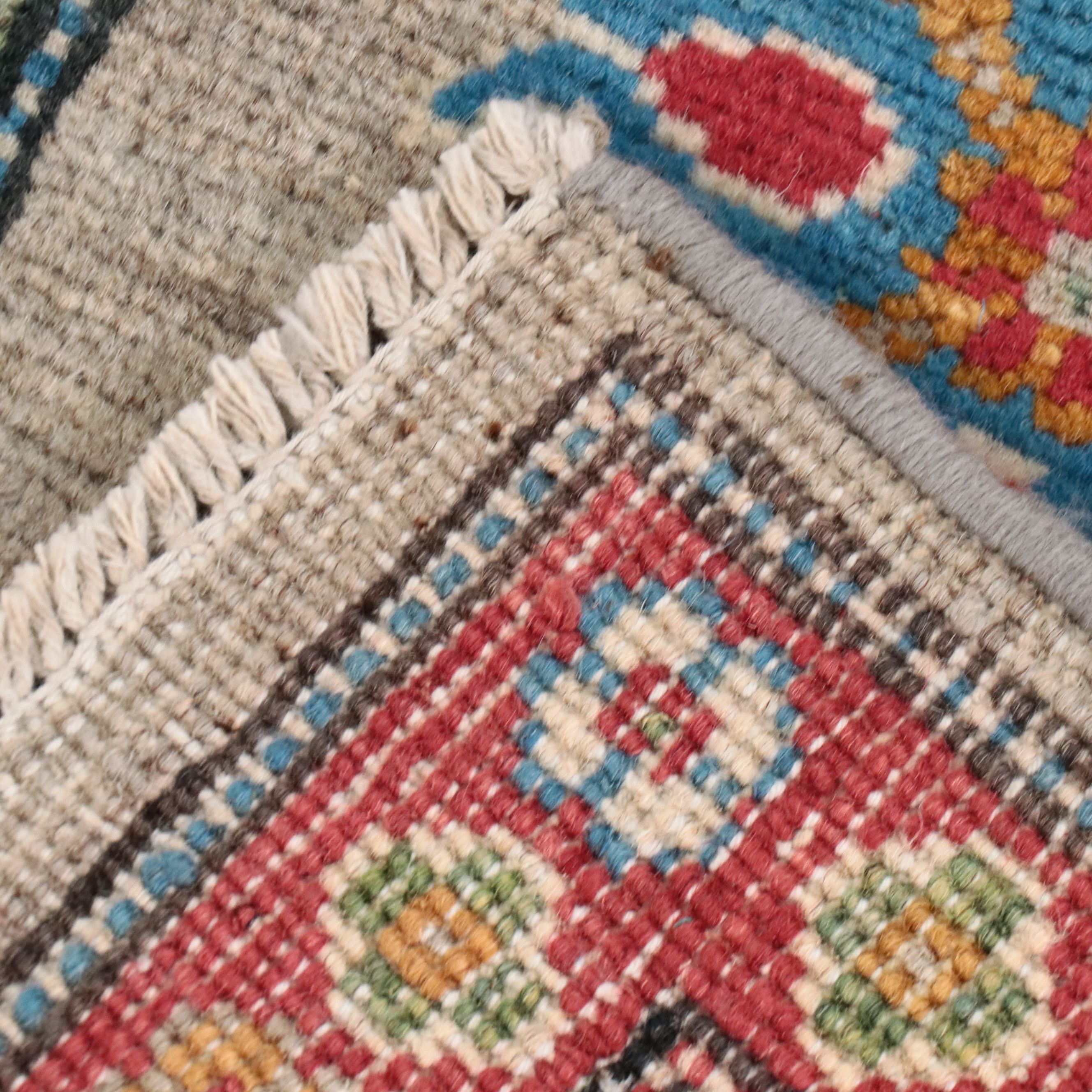 3'10 x 6'1 Hand-Knotted Pakistani Kazak Area Rug