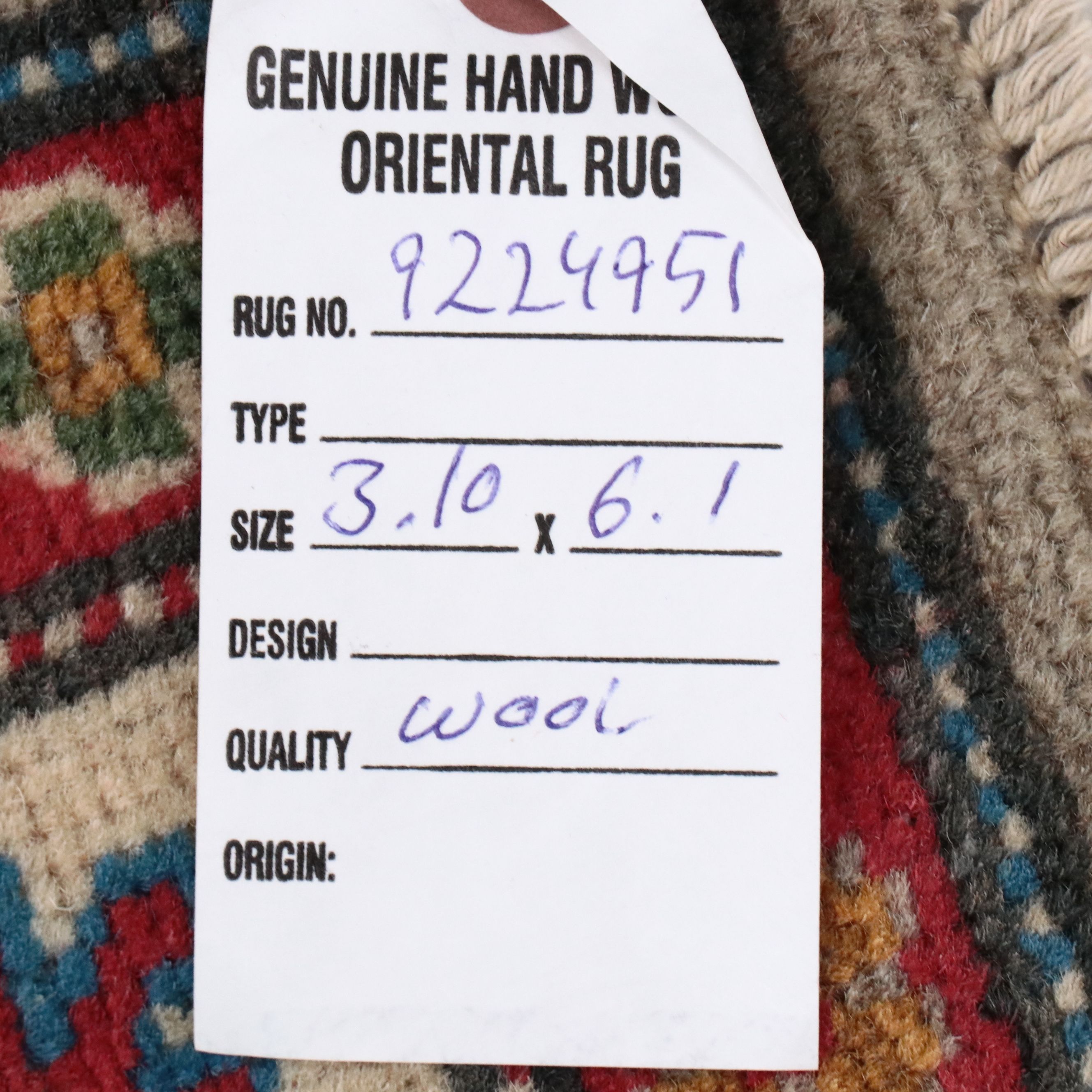 3'10 x 6'1 Hand-Knotted Pakistani Kazak Area Rug