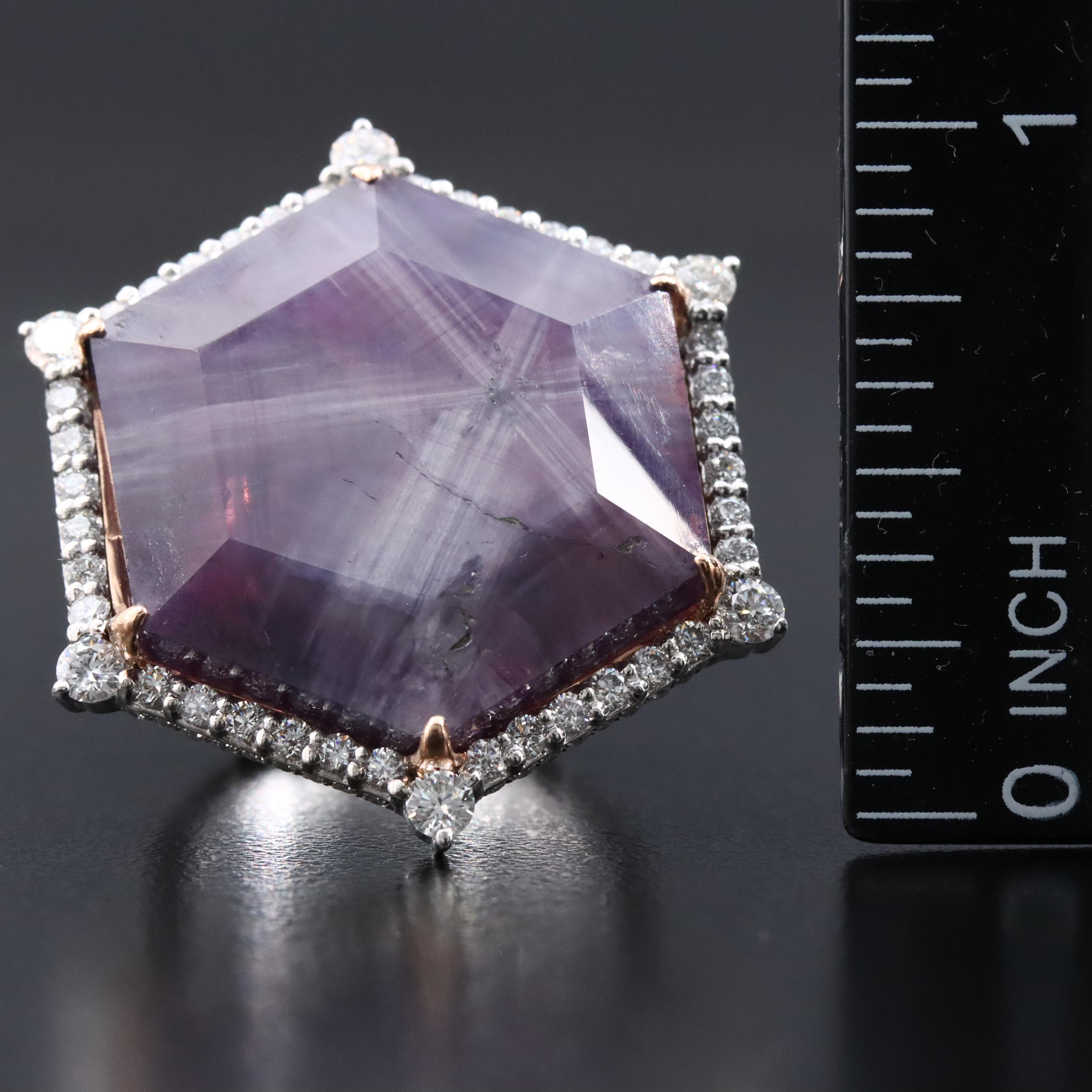 Platinum 36.03 CT Unheated Kashmir Sapphire and Diamond Ring with GIA Report