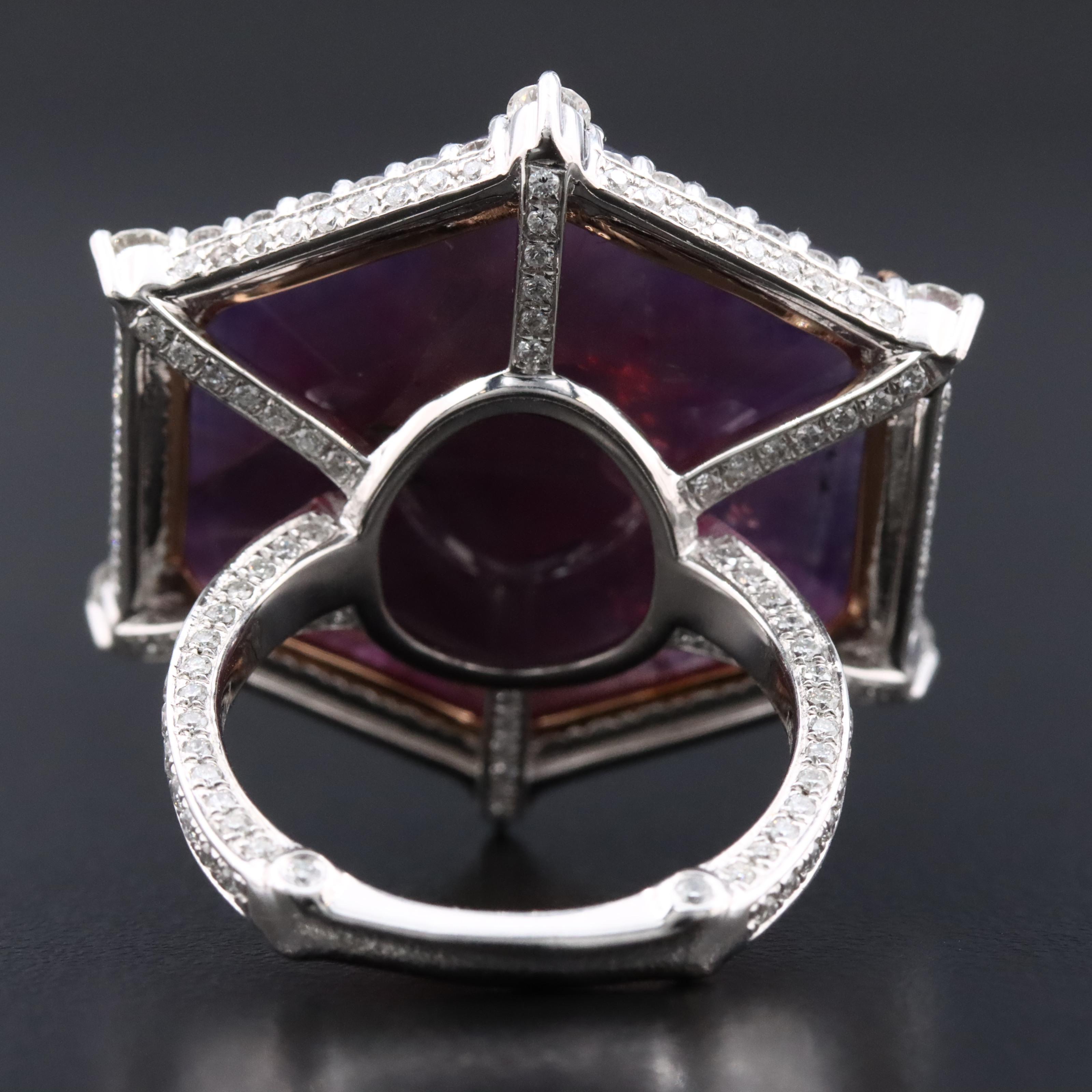 Platinum 36.03 CT Unheated Kashmir Sapphire and Diamond Ring with GIA Report