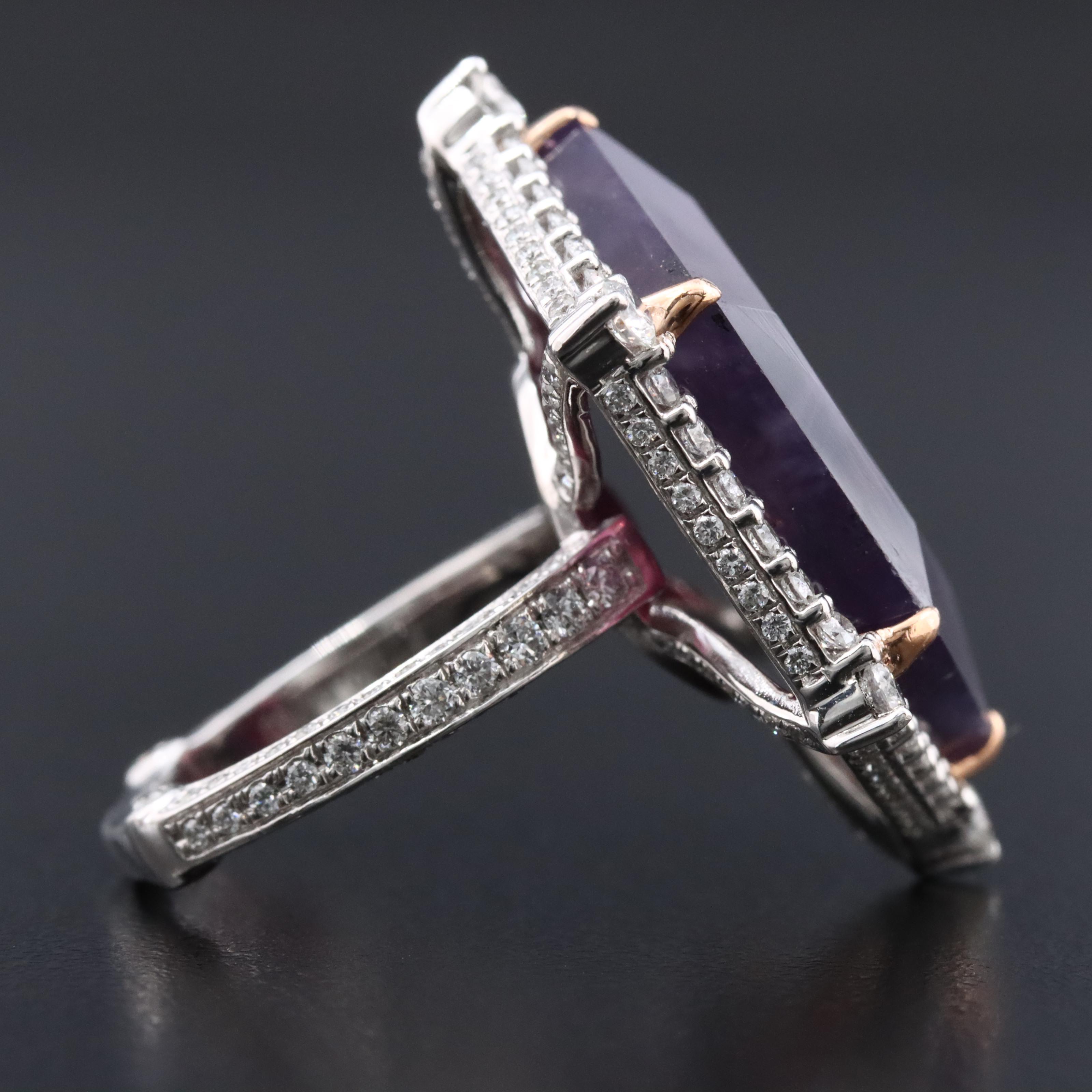 Platinum 36.03 CT Unheated Kashmir Sapphire and Diamond Ring with GIA Report