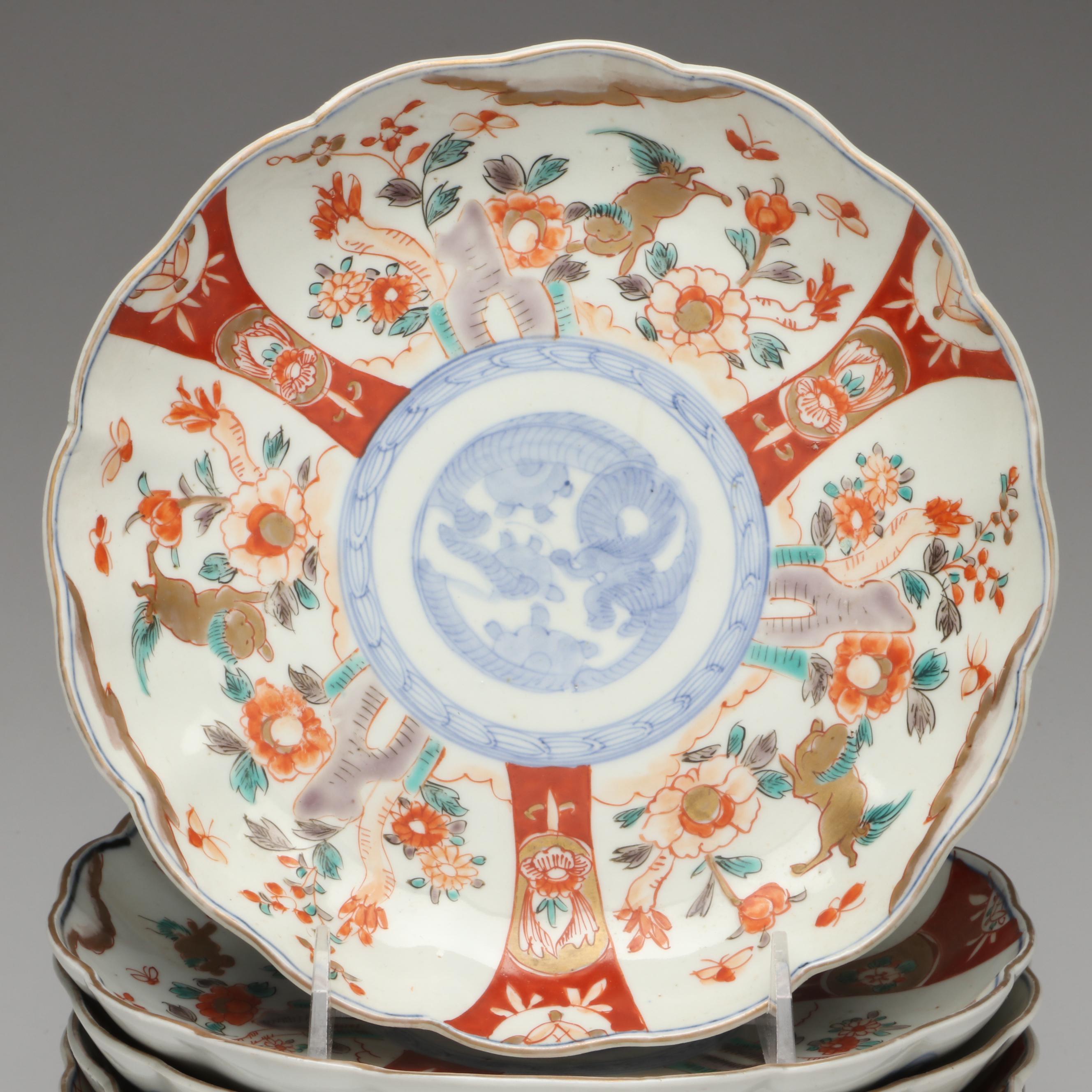 Japanese Hand-Painted Imari and Kutani Ware Porcelain Plates
