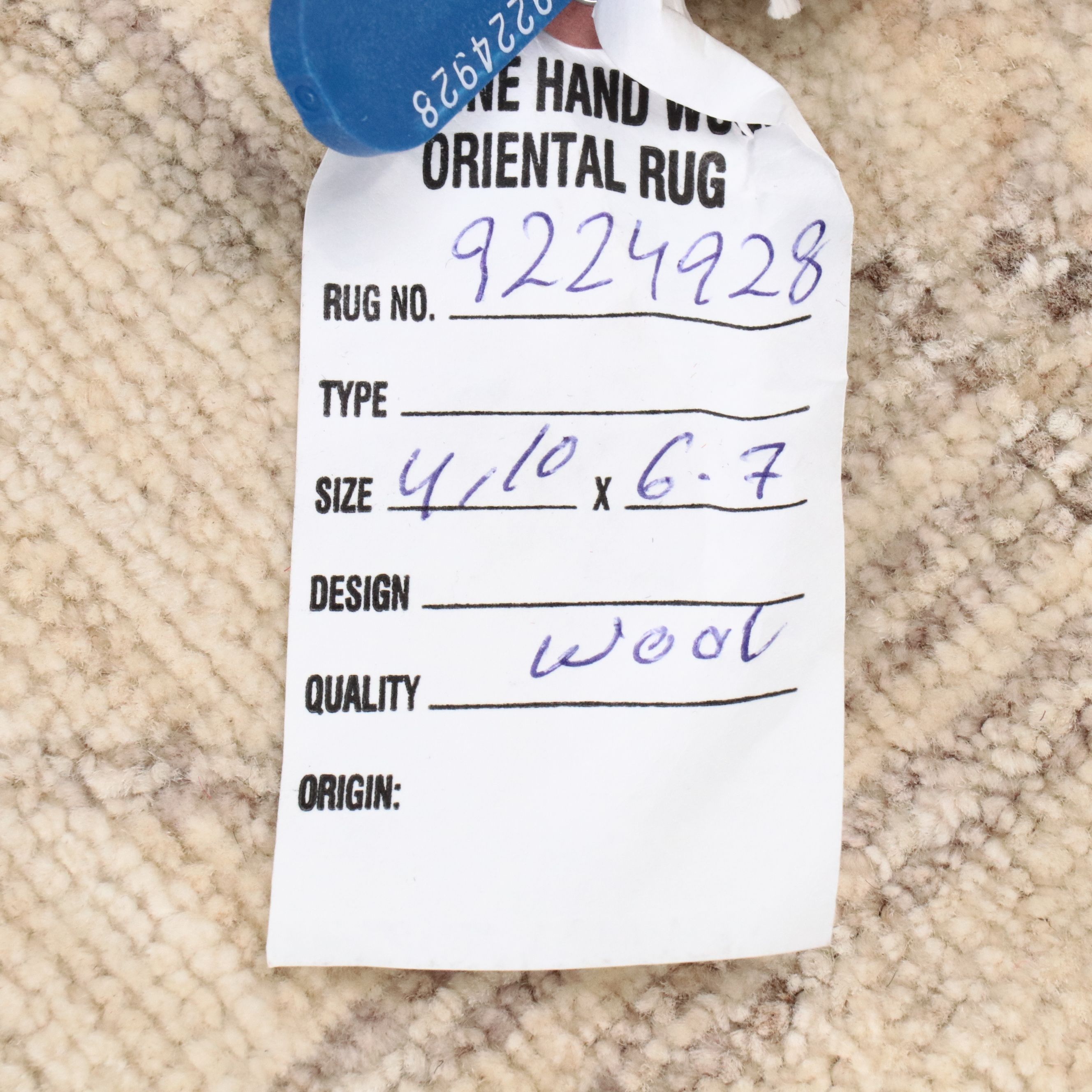 4'9 x 6'7 Hand-Knotted Turkish Style Area Rug