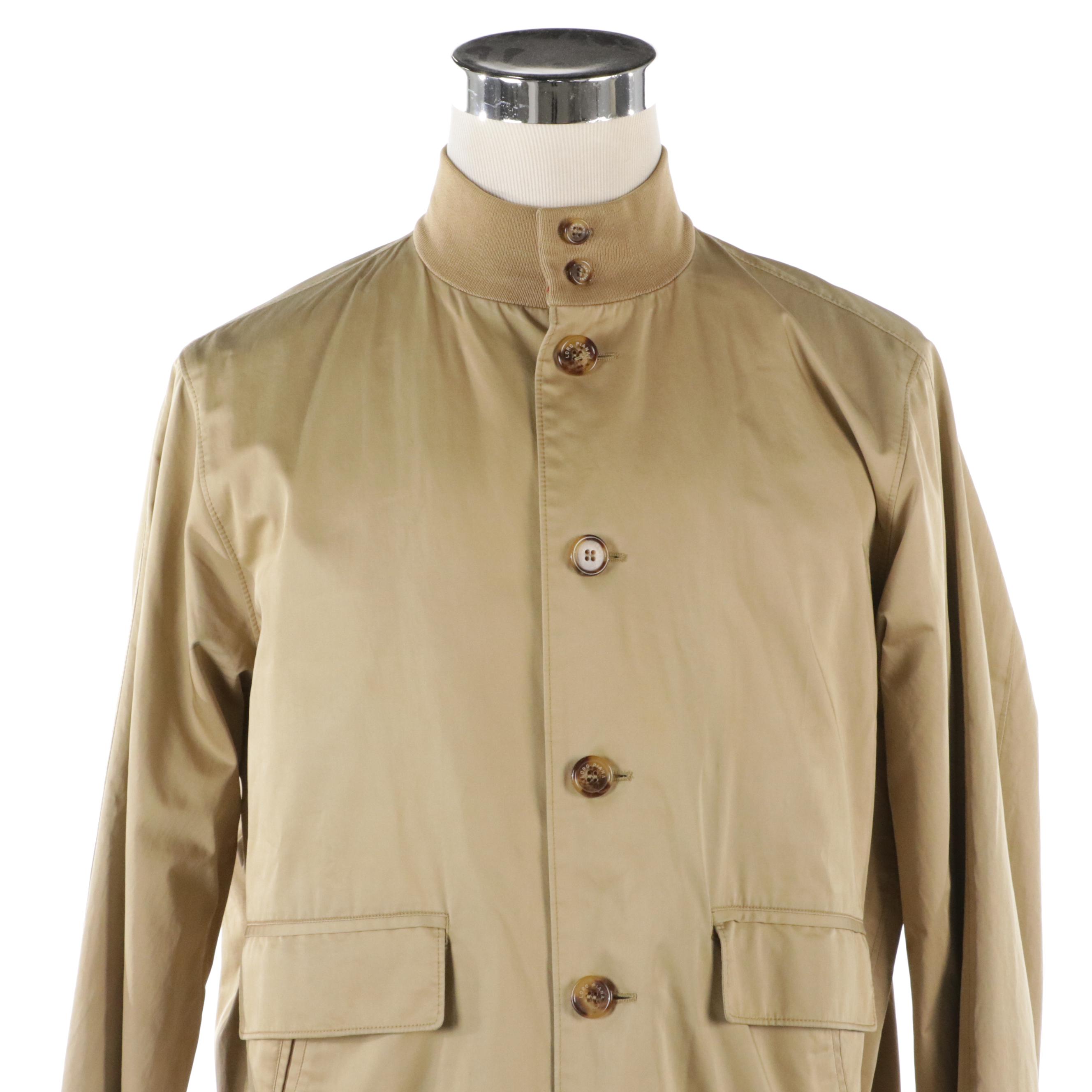 Men's Loro Piana Navy Cashmere Vest and Beige Cotton Jacket