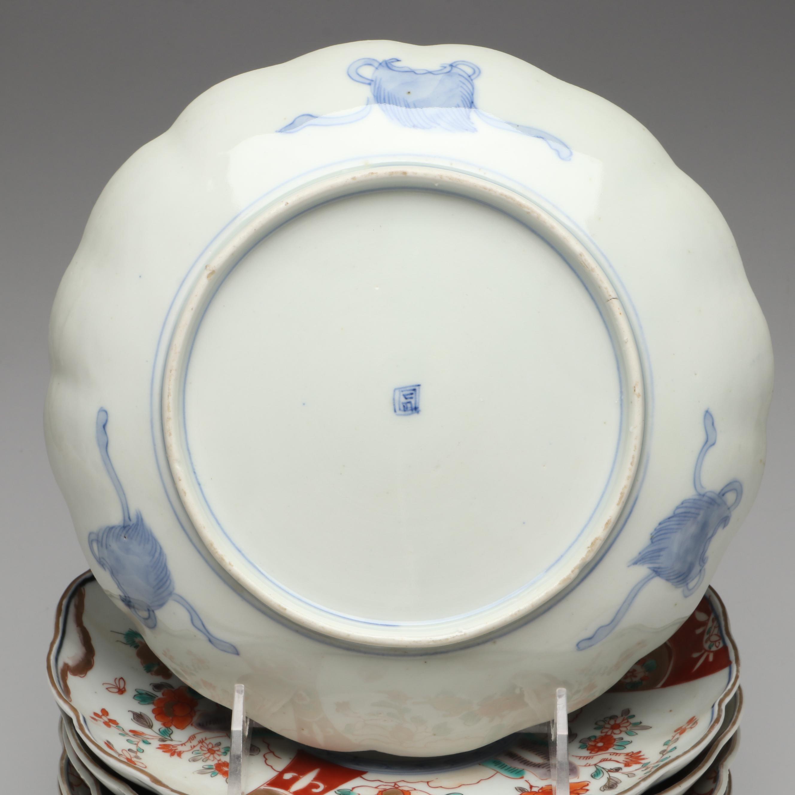 Japanese Hand-Painted Imari and Kutani Ware Porcelain Plates